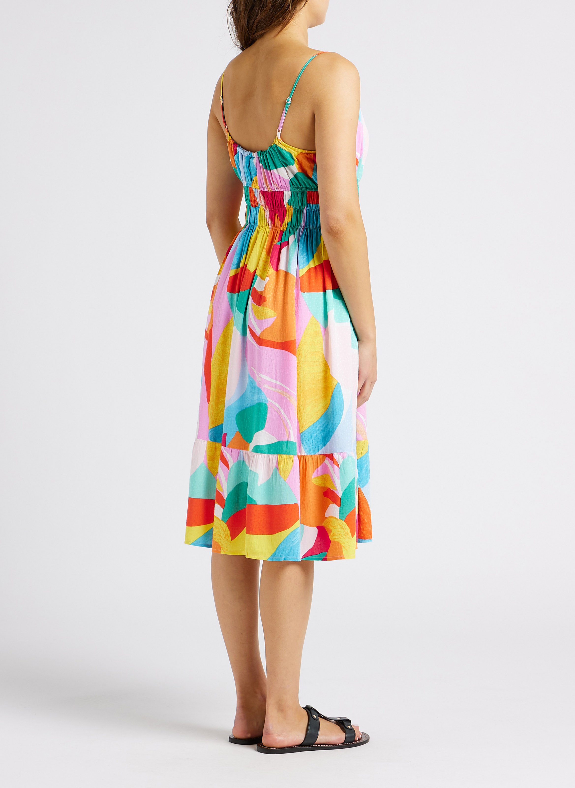 Halblanges Kleid mit rundem Ausschnitt YAS Mehrfarbig