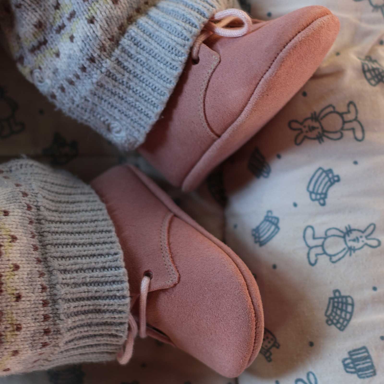 Chausson cuir souple bébé Boni & Sidonie Rose