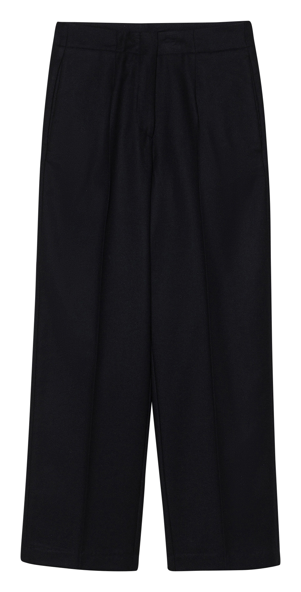 Pantalon droit en flanelle de laine  POMANDERE Bleu