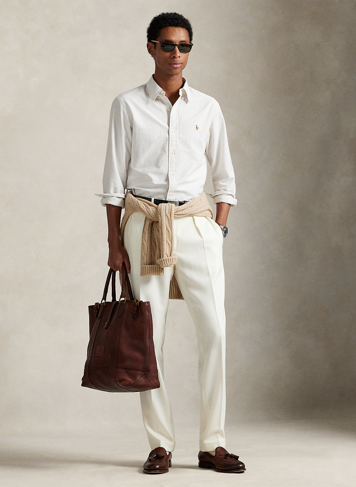 Chemise col classique en coton POLO RALPH LAUREN Beige