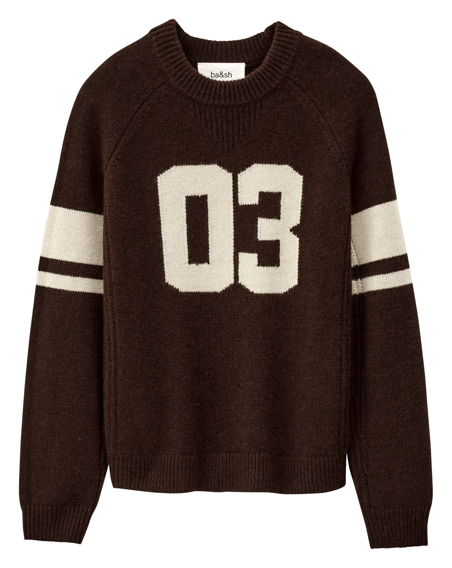 Pull droit col rond en cachemire BA&SH Marron