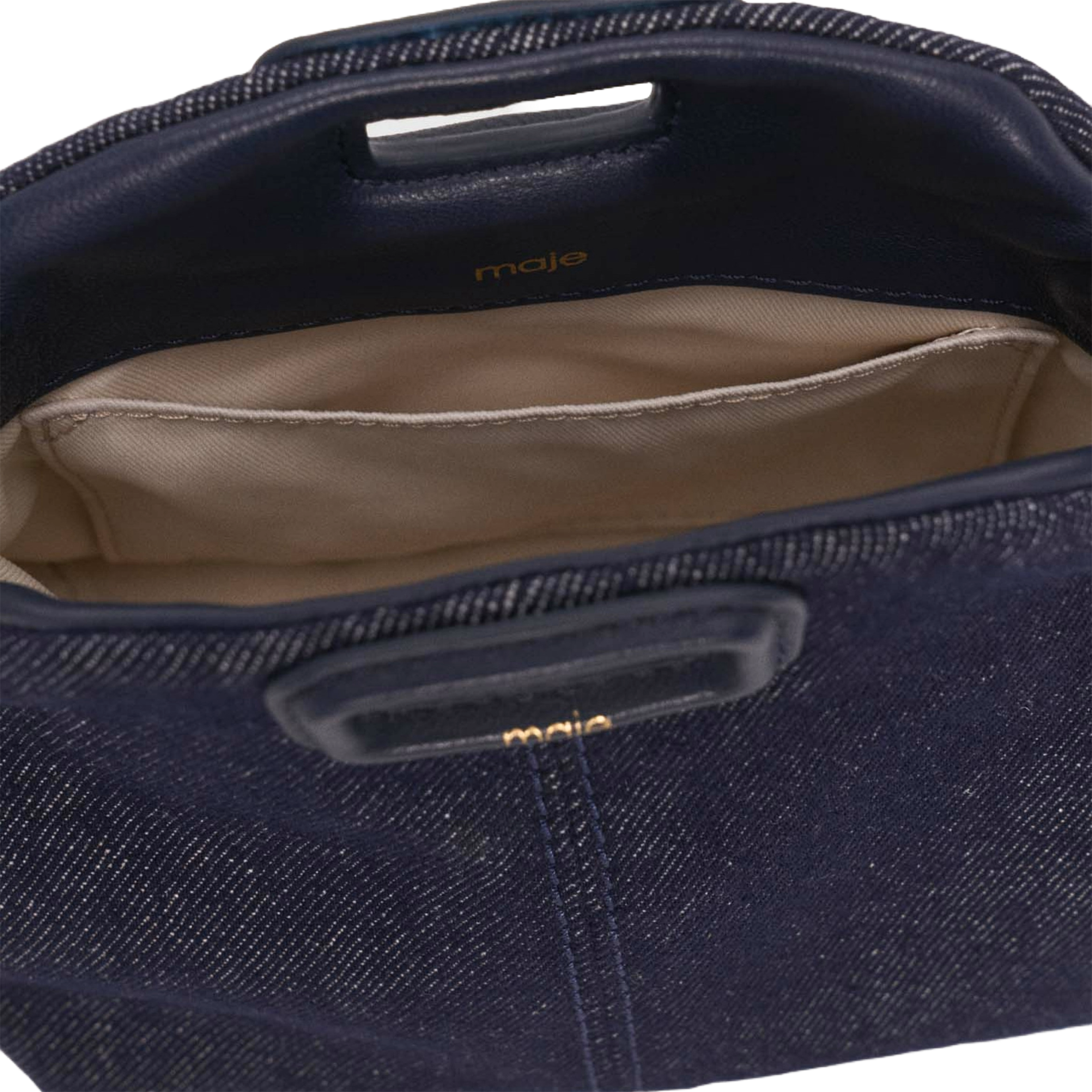 Sac bandoulière en denim de coton MAJE Bleu