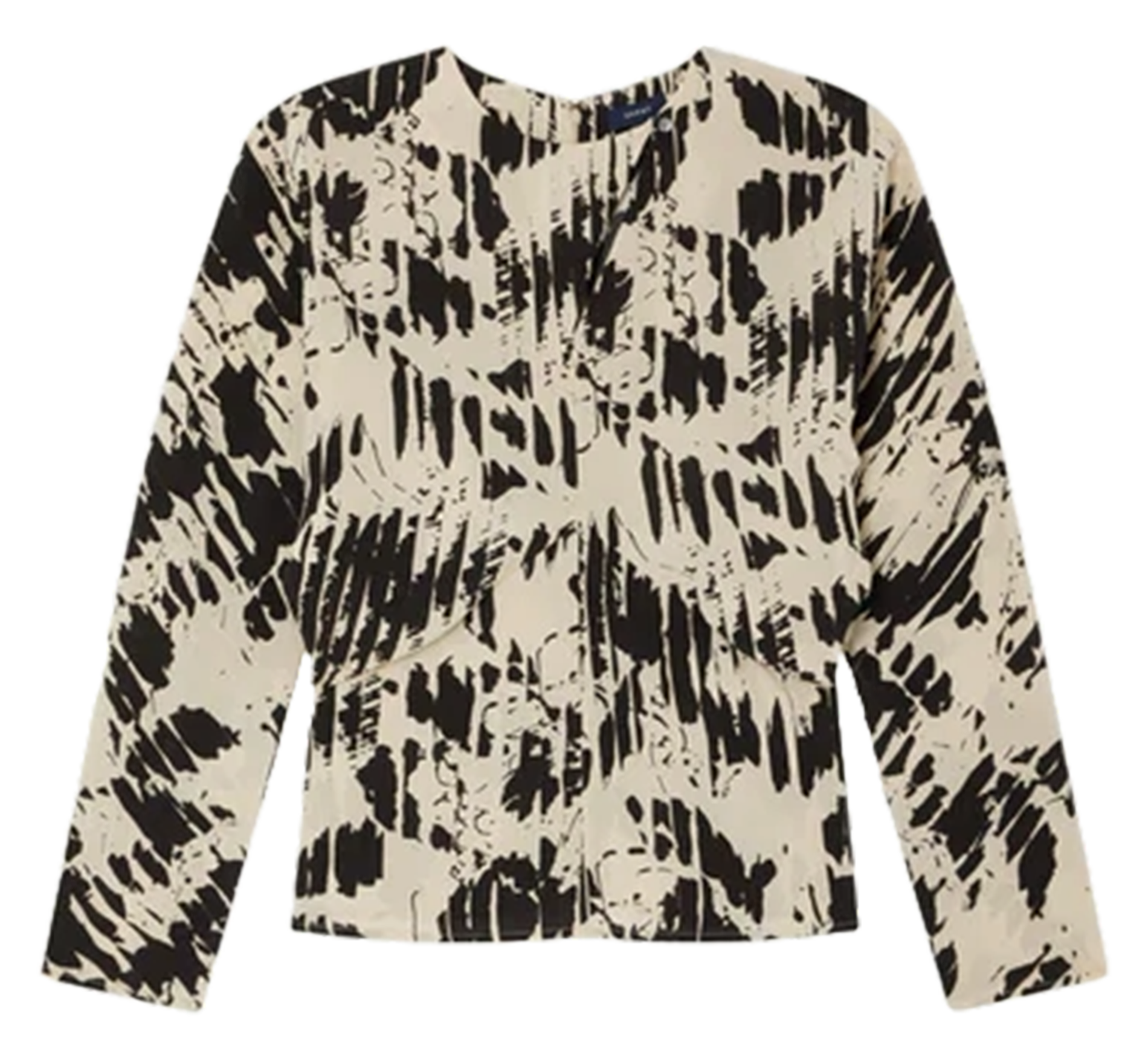 Rundhalsausschnitt Seidenkreppbluse Mehrfarbig