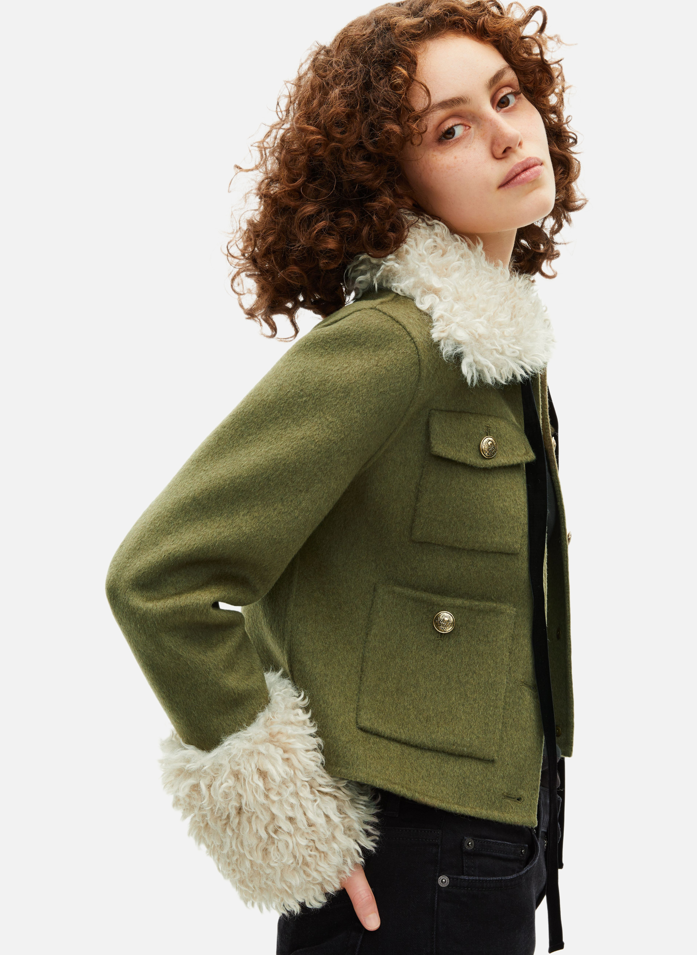 Sherpa collar jacket THE KOOPLES Green