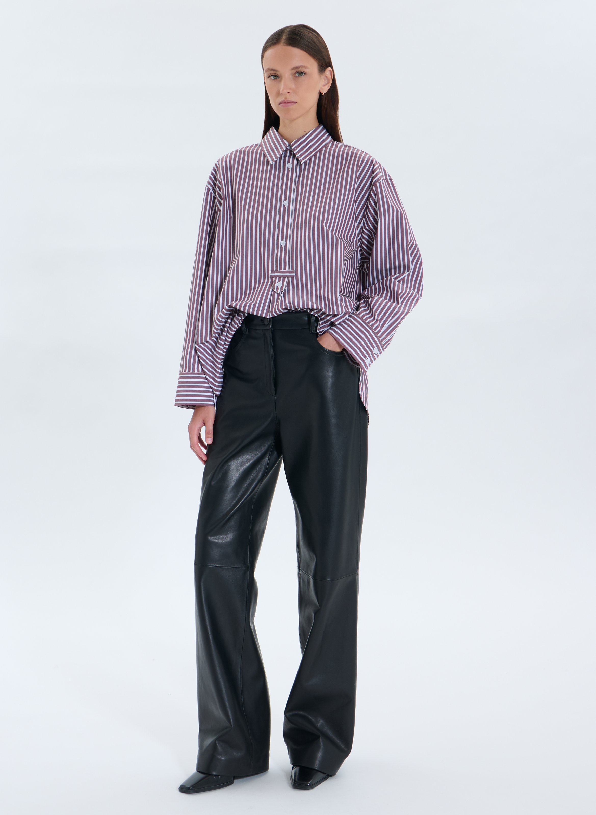 Blouse col classique en coton ZAPA Rouge