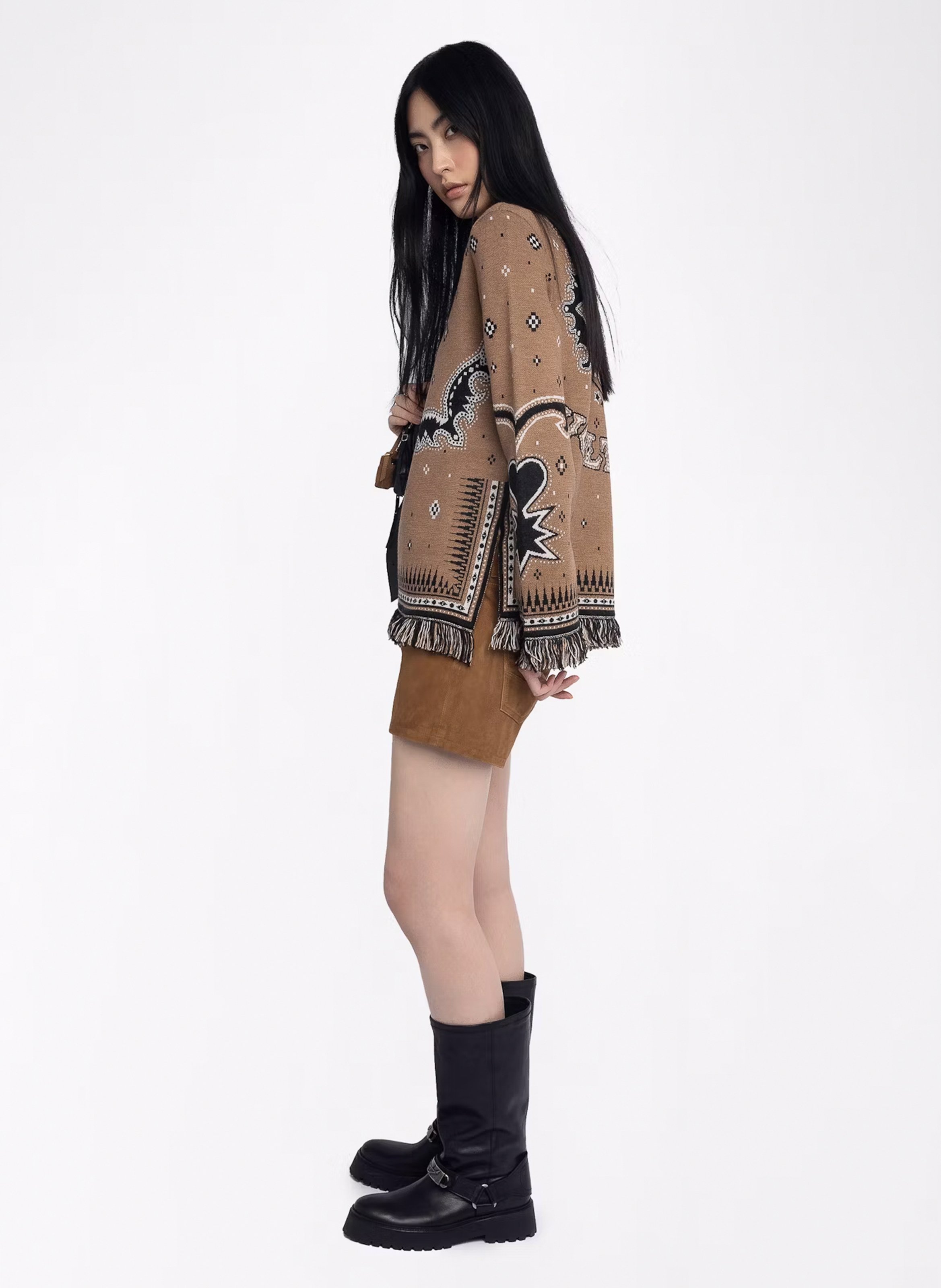 Straight wool printed sweater ZADIG&VOLTAIRE Brown