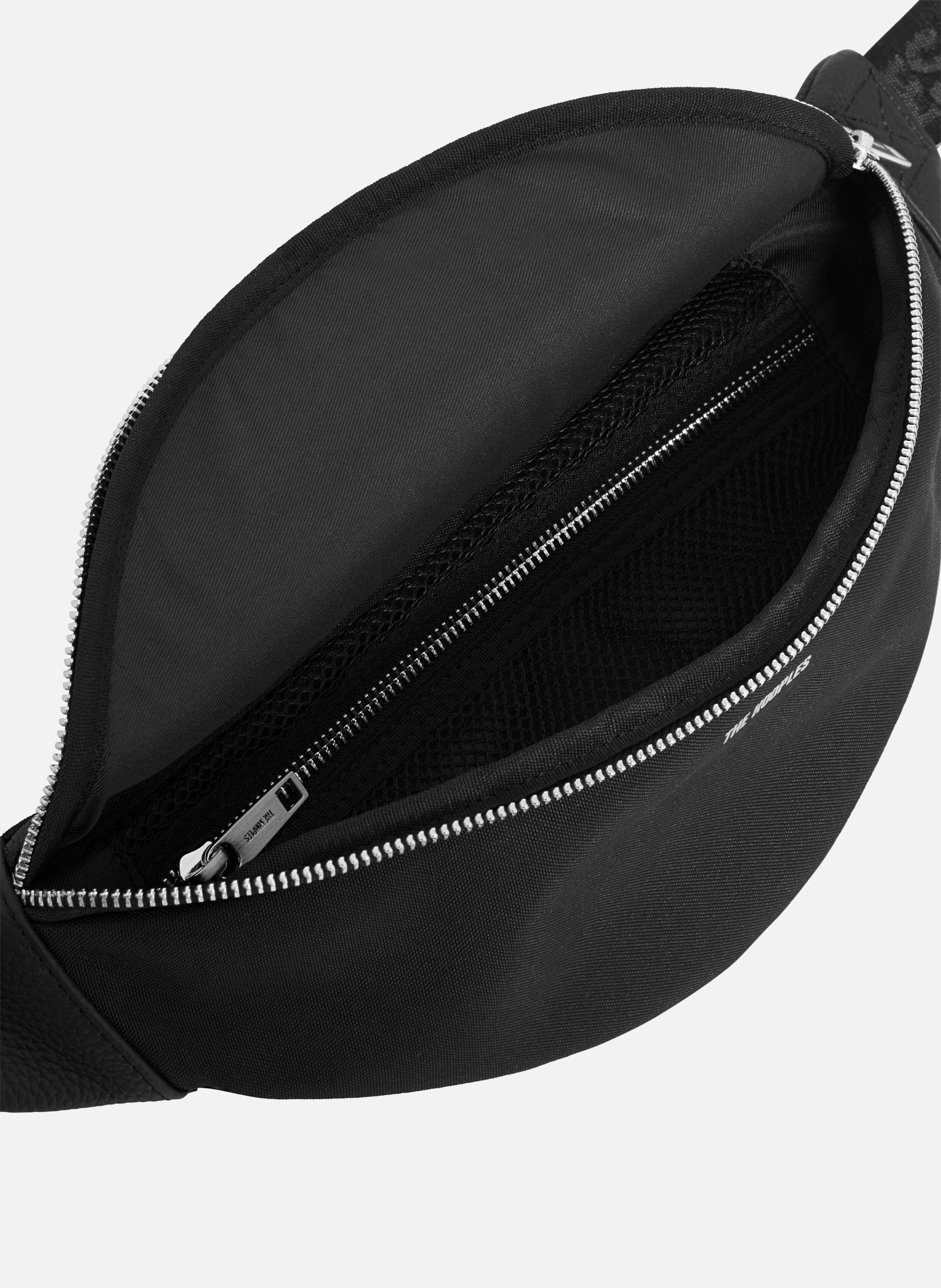 Canvas and grained leather banana bag THE KOOPLES Black