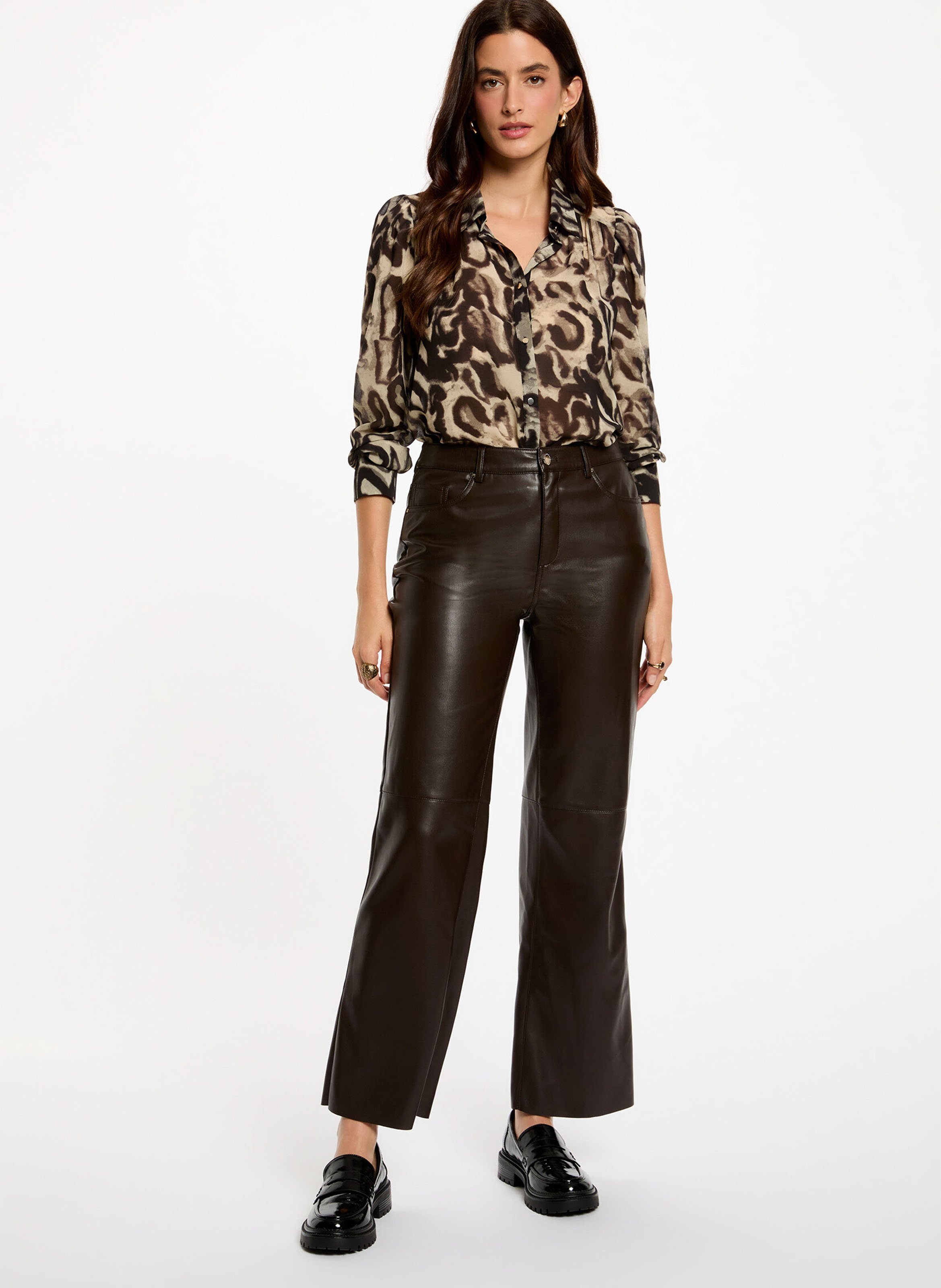 Blouse met klassieke kraag en print MORGAN Veelkleurig