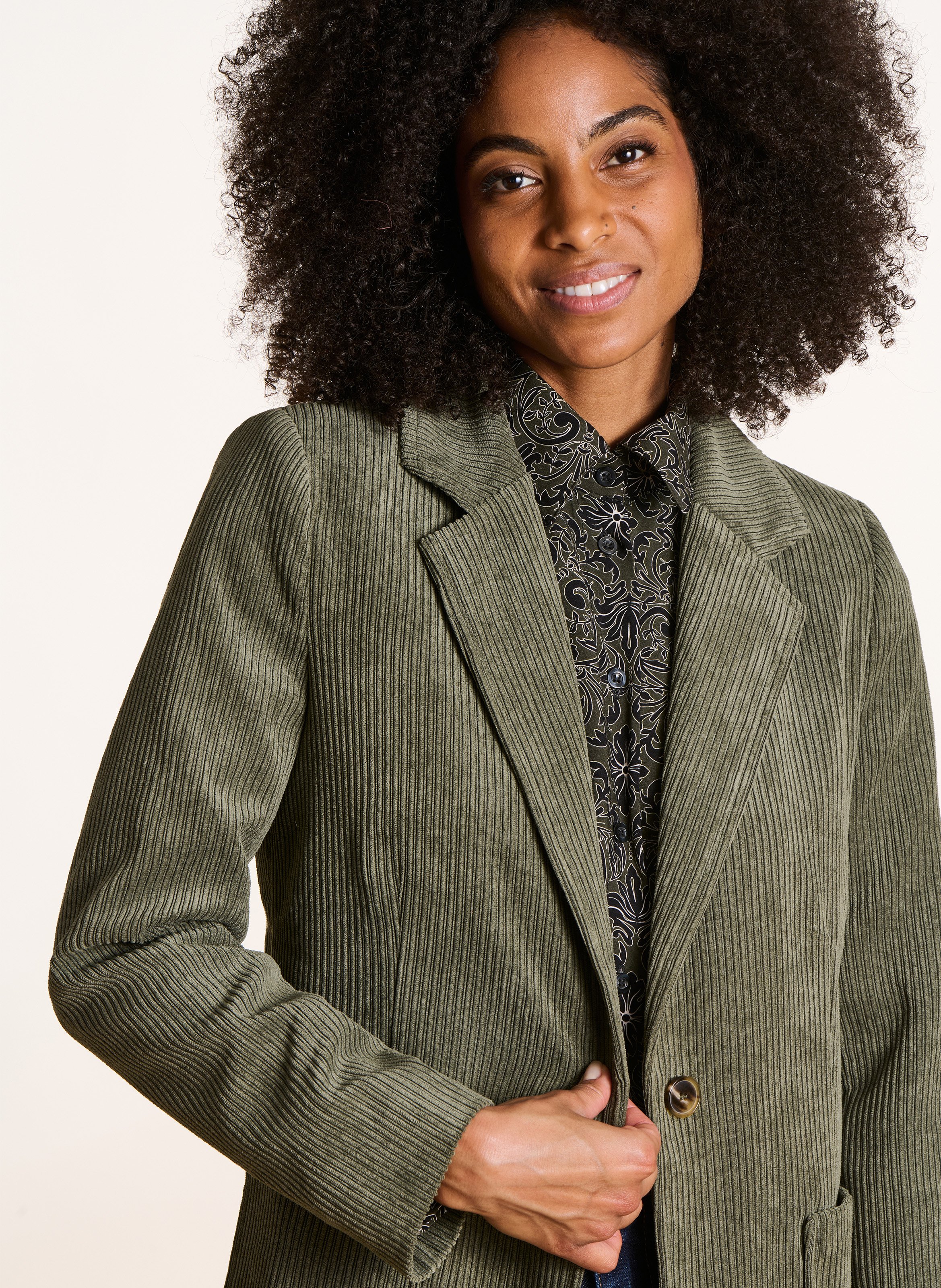 Corduroy suit jacket LA FEE MARABOUTEE Green