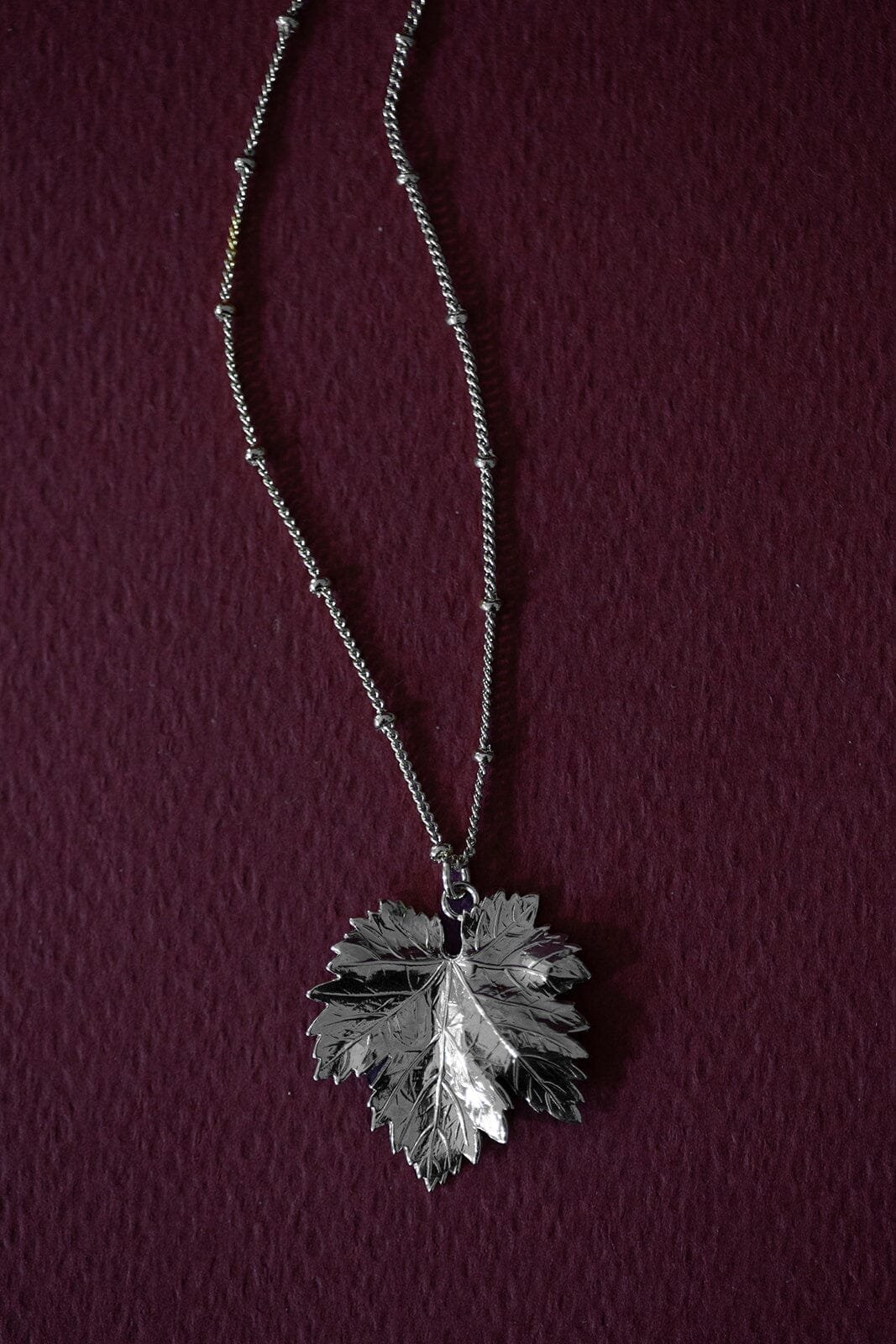 Gold-plated leaf necklace MONSIEUR SIMONE Silver