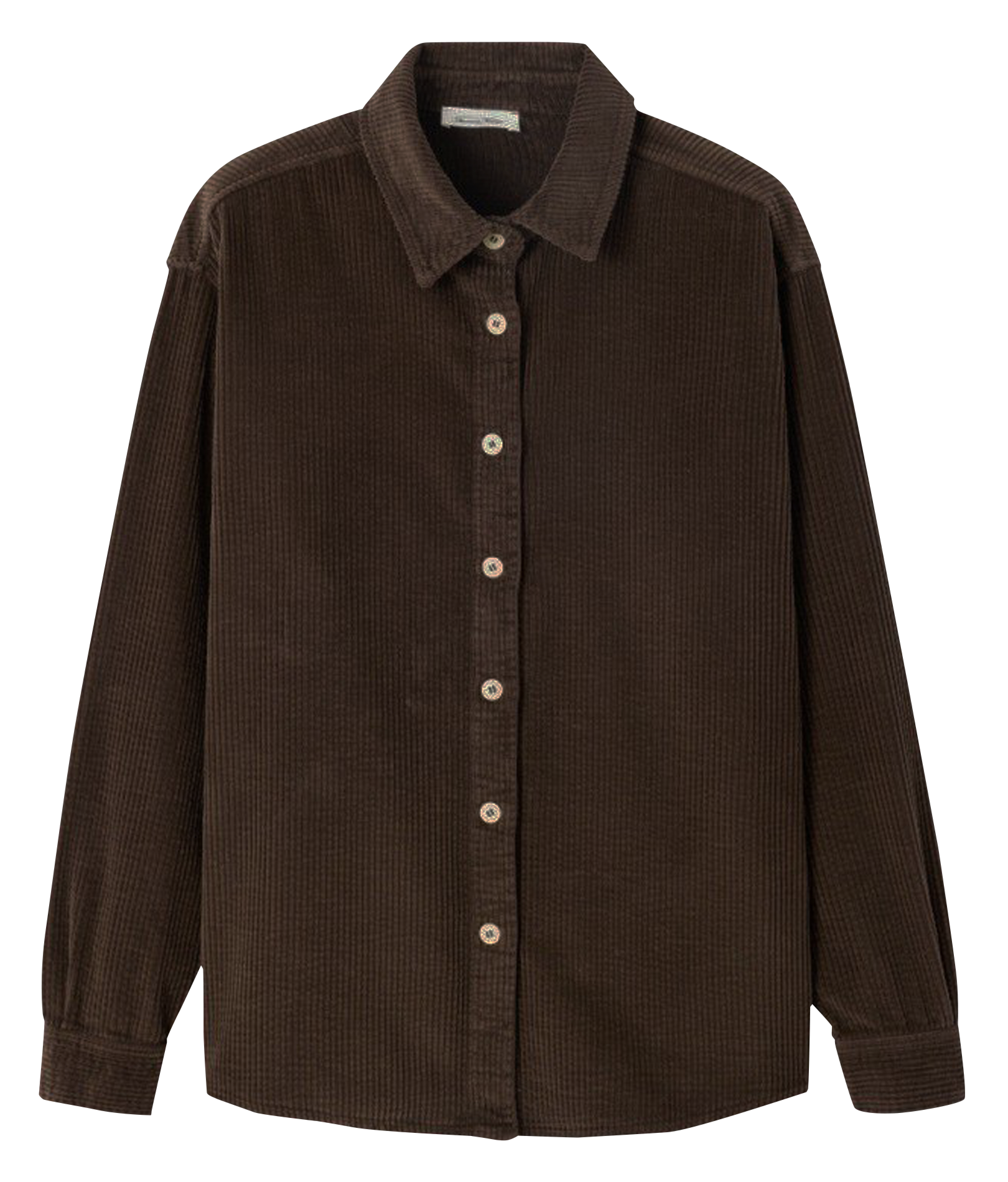 Blouse van corduroy met klassieke kraag AMERICAN VINTAGE Bruin