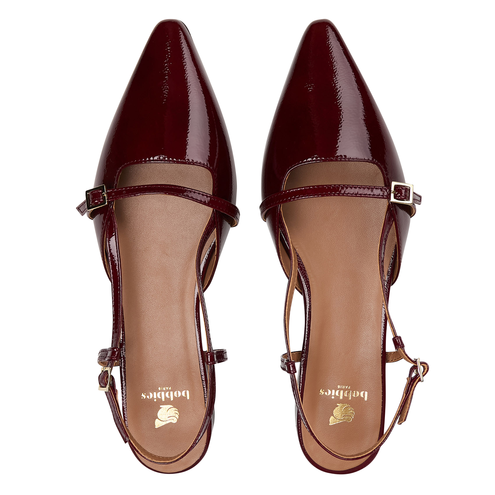 Jane patent leather ballet pumps BOBBIES Brown