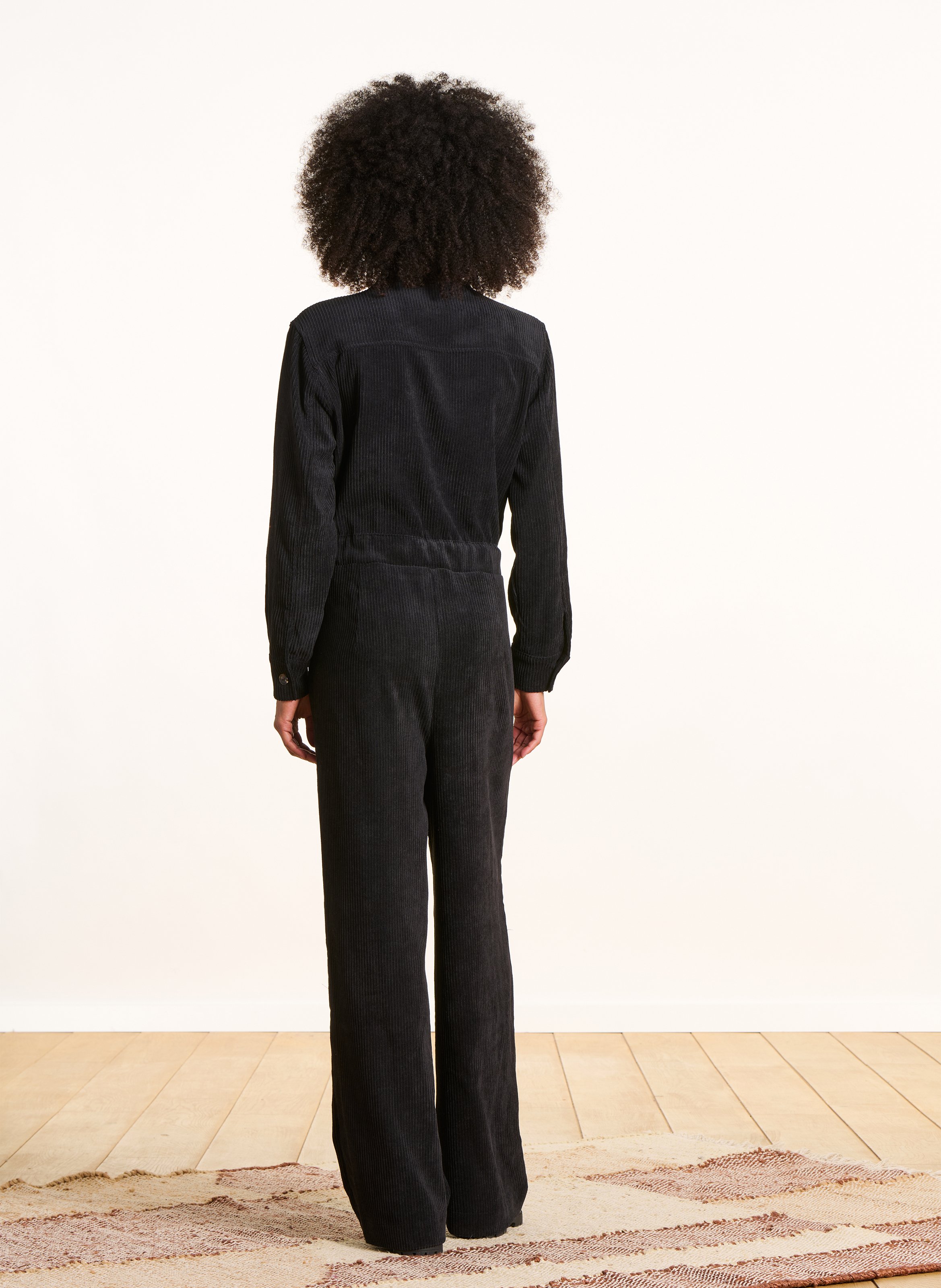 Ribbed straight jumpsuit LA FEE MARABOUTEE Black