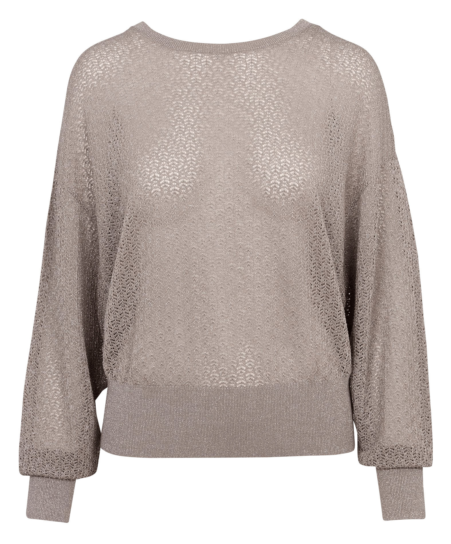 Jersey amplio de cuello redondo en punto brillante IKKS Beige