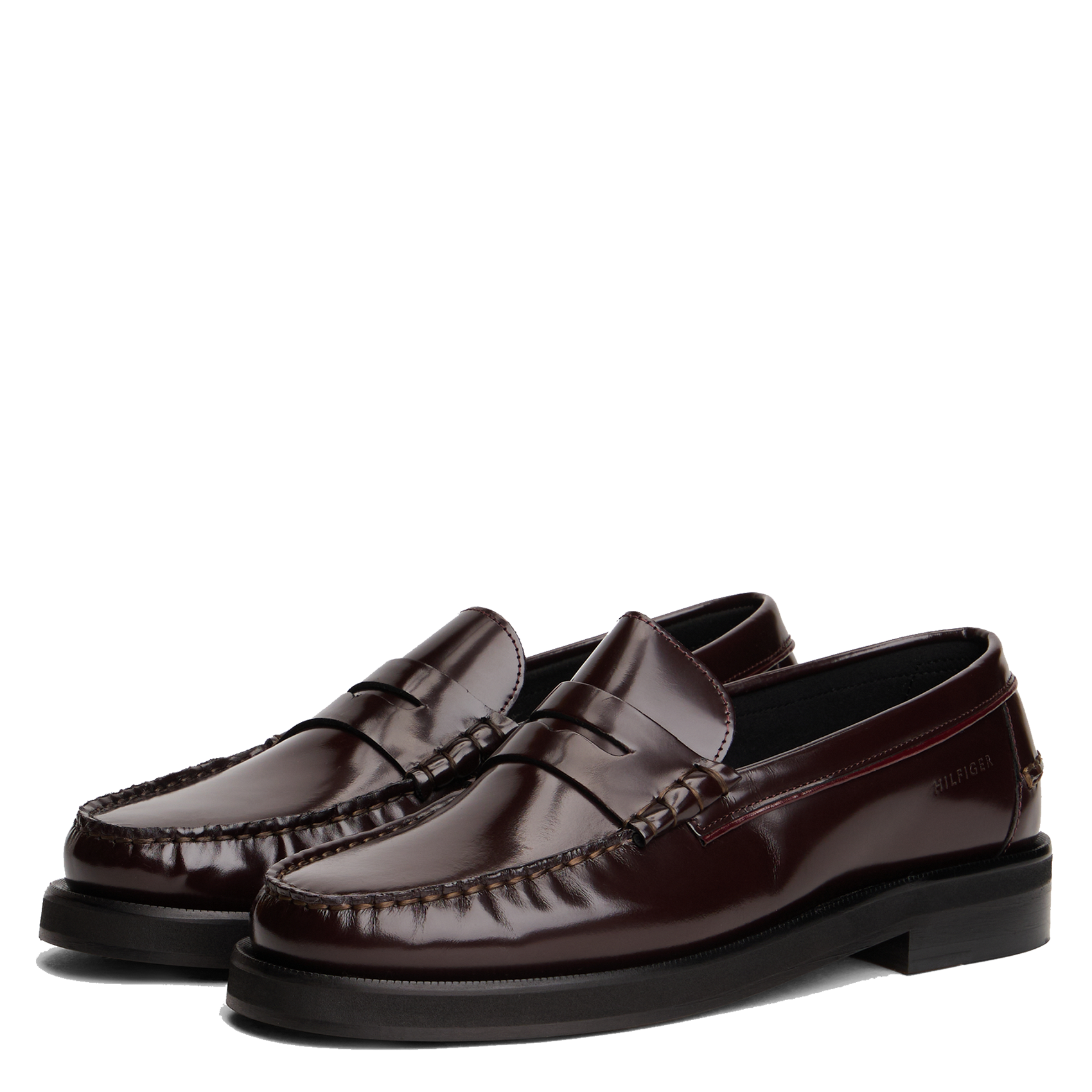 Mocassins en cuir vernis TOMMY HILFIGER Marron