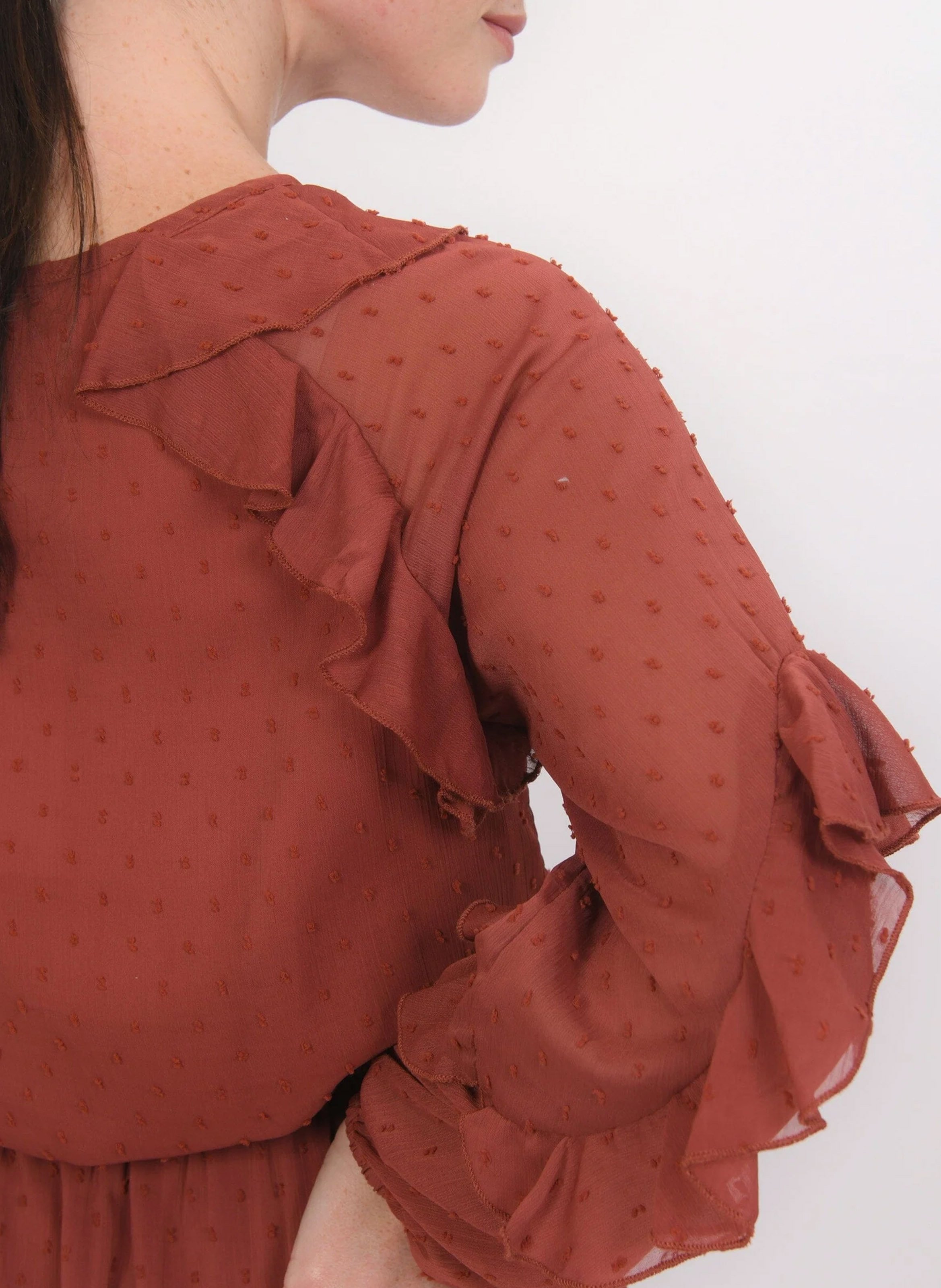 Korte jurk met ronde hals KOOKAI Rood