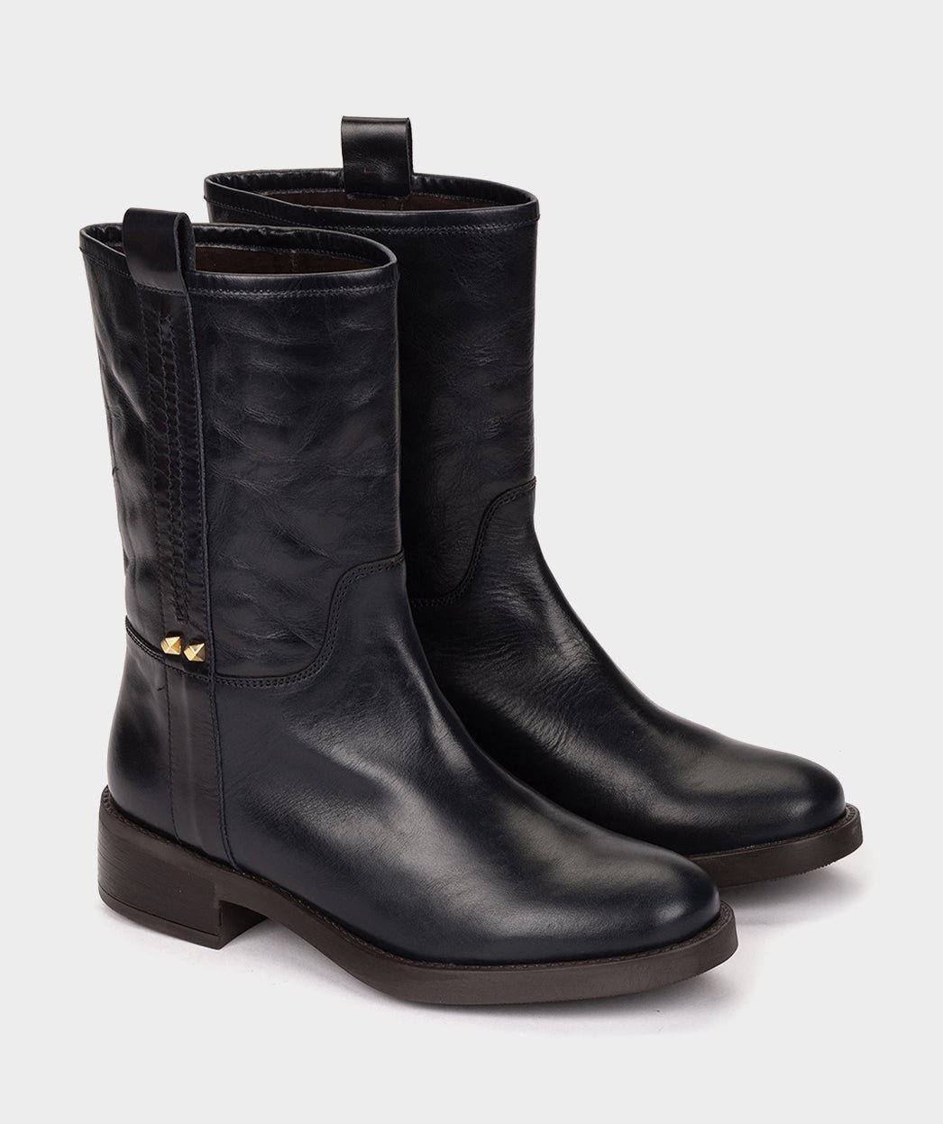 Navy blue leather boots PEDRO MIRALLES Blue