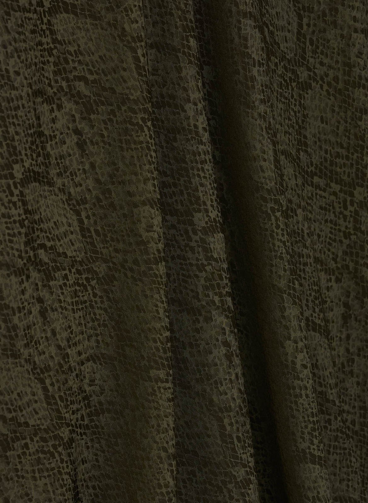 Jupe midi fluide jacquard python BA&SH Kaki