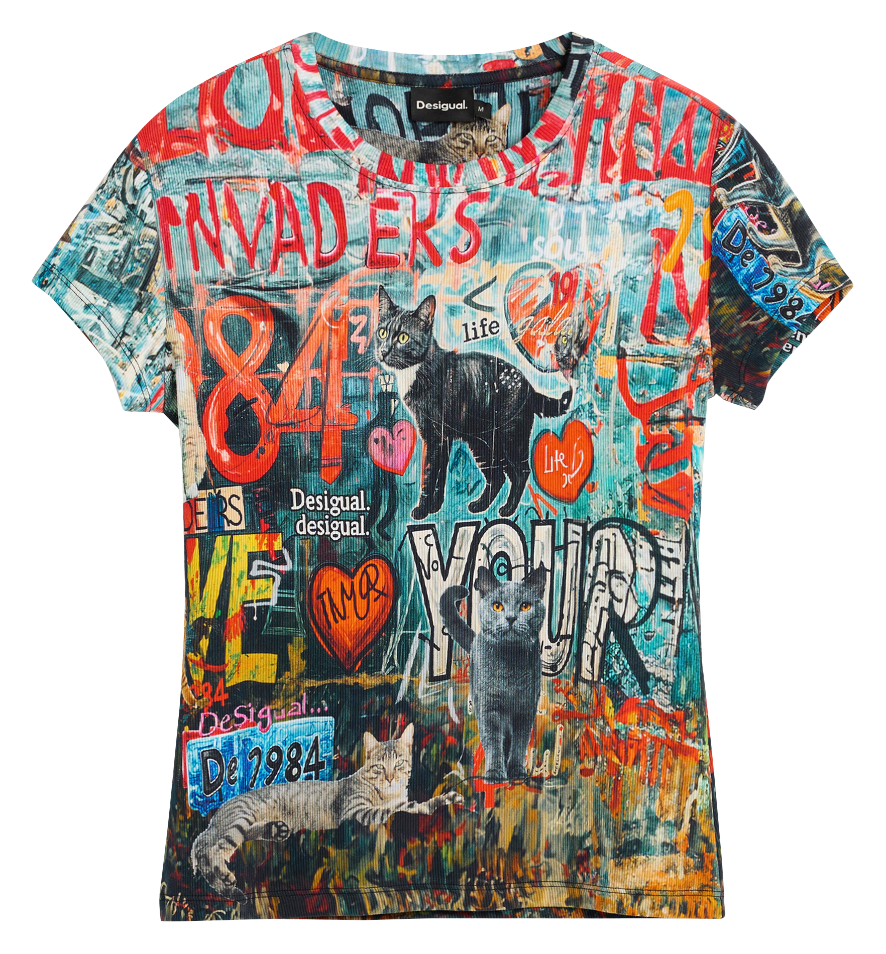 Baumwoll-Pullover mit Rundhalsausschnitt DESIGUAL Rot