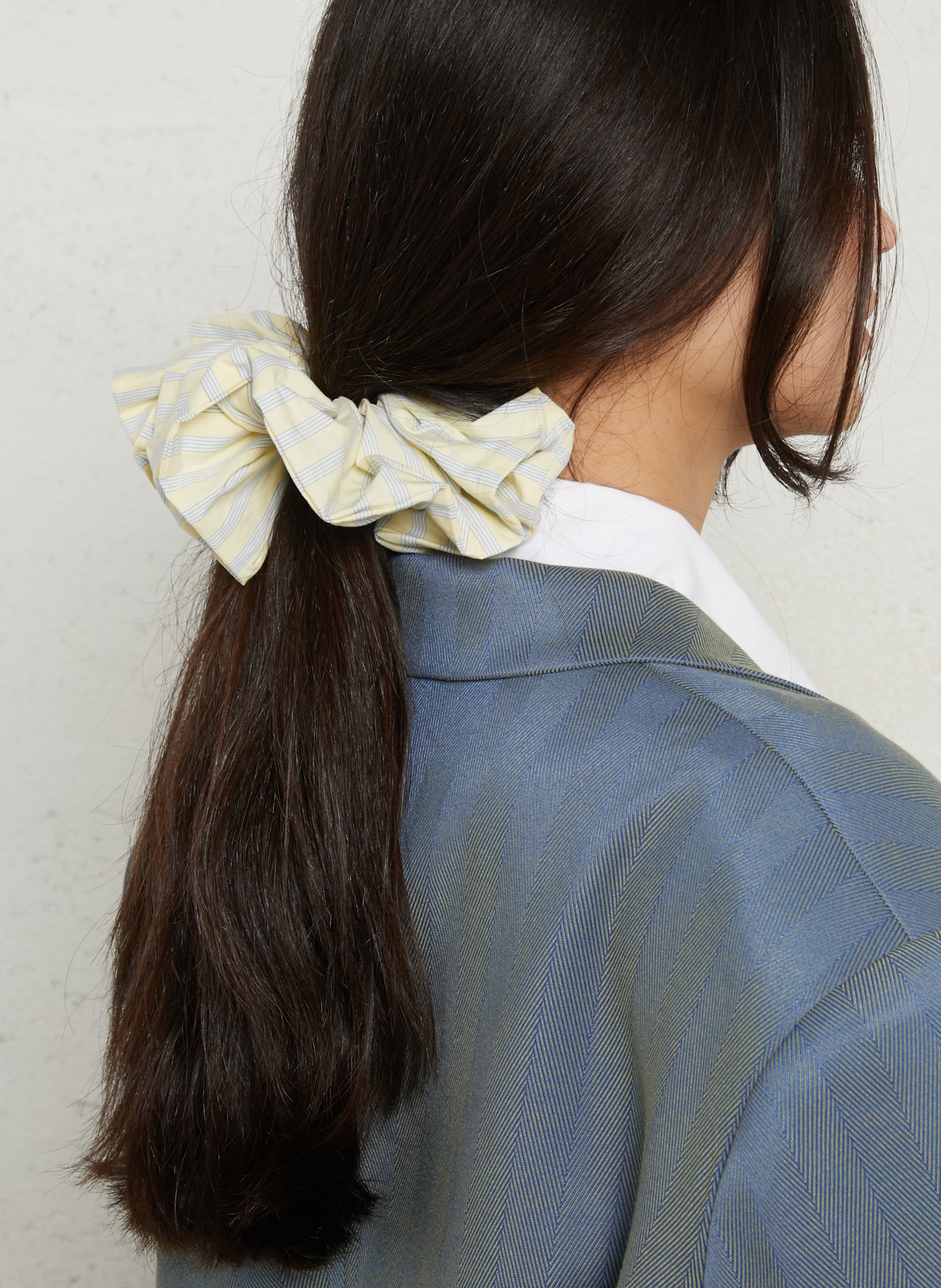 Gestreiftes Baumwollhaarband DES PETITS HAUTS Gelb