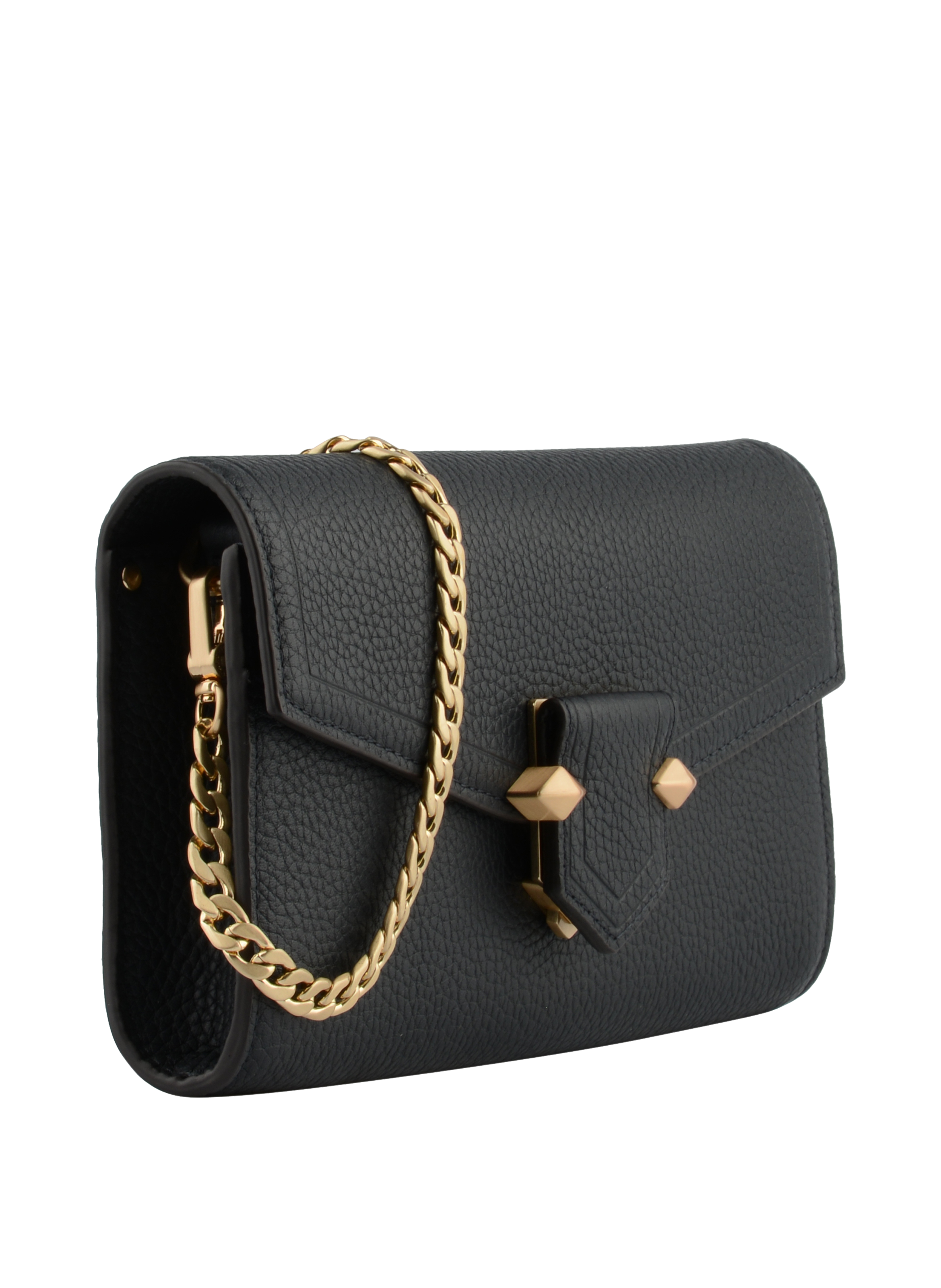 Calfskin leather shoulder bag Blue