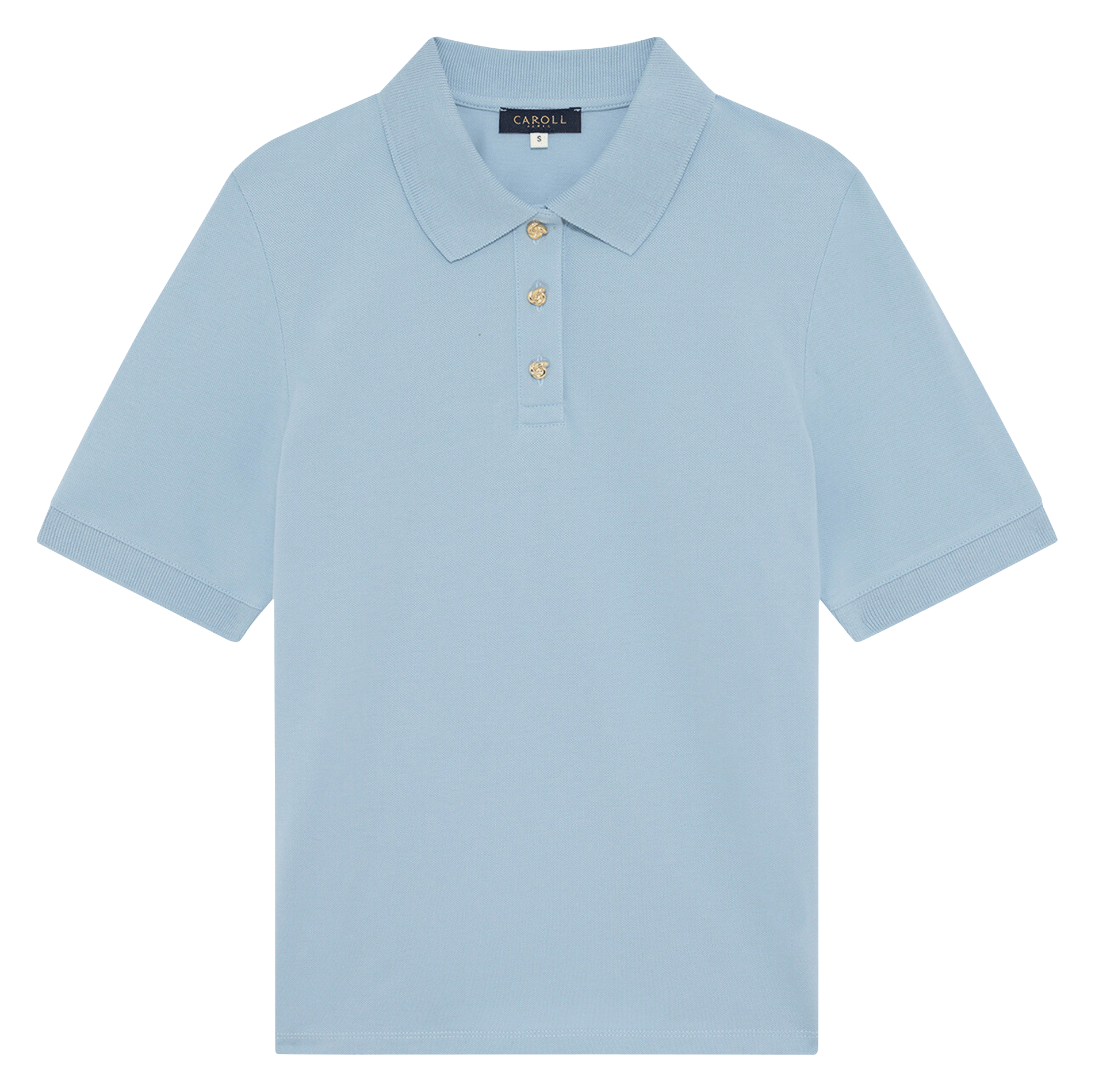 Polo manches courtes en coton CAROLL Bleu