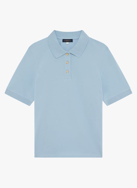 Short sleeve polo shirt Blue Caroll - Women | Place des Tendances Short sleeve polo shirt Blue Caroll - Women | Place des Tendances