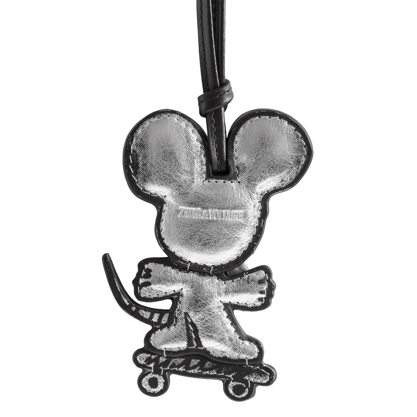 Maus Schlüsselanhänger aus Leder ZADIG&VOLTAIRE Grau