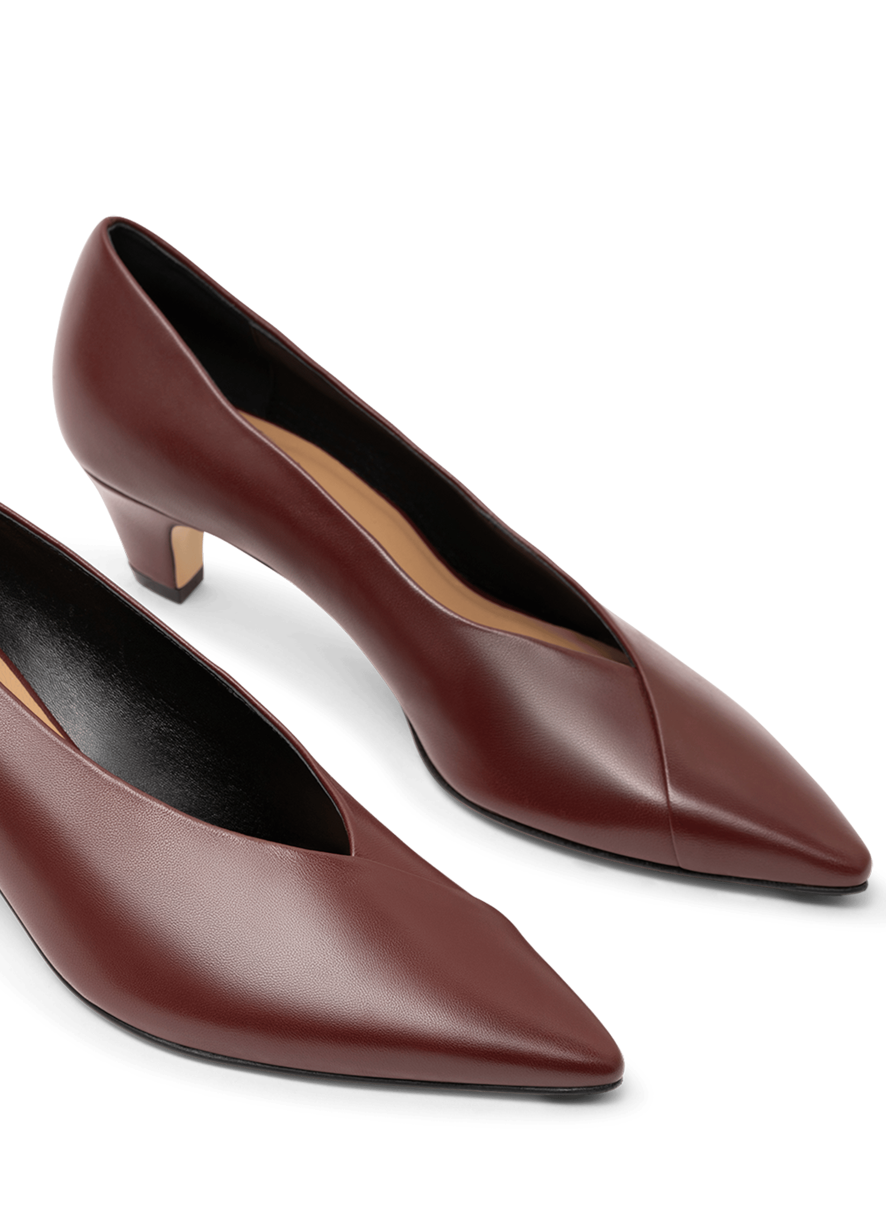 Escarpins en cuir nappa bordeaux PARALLELE PARIS Rouge