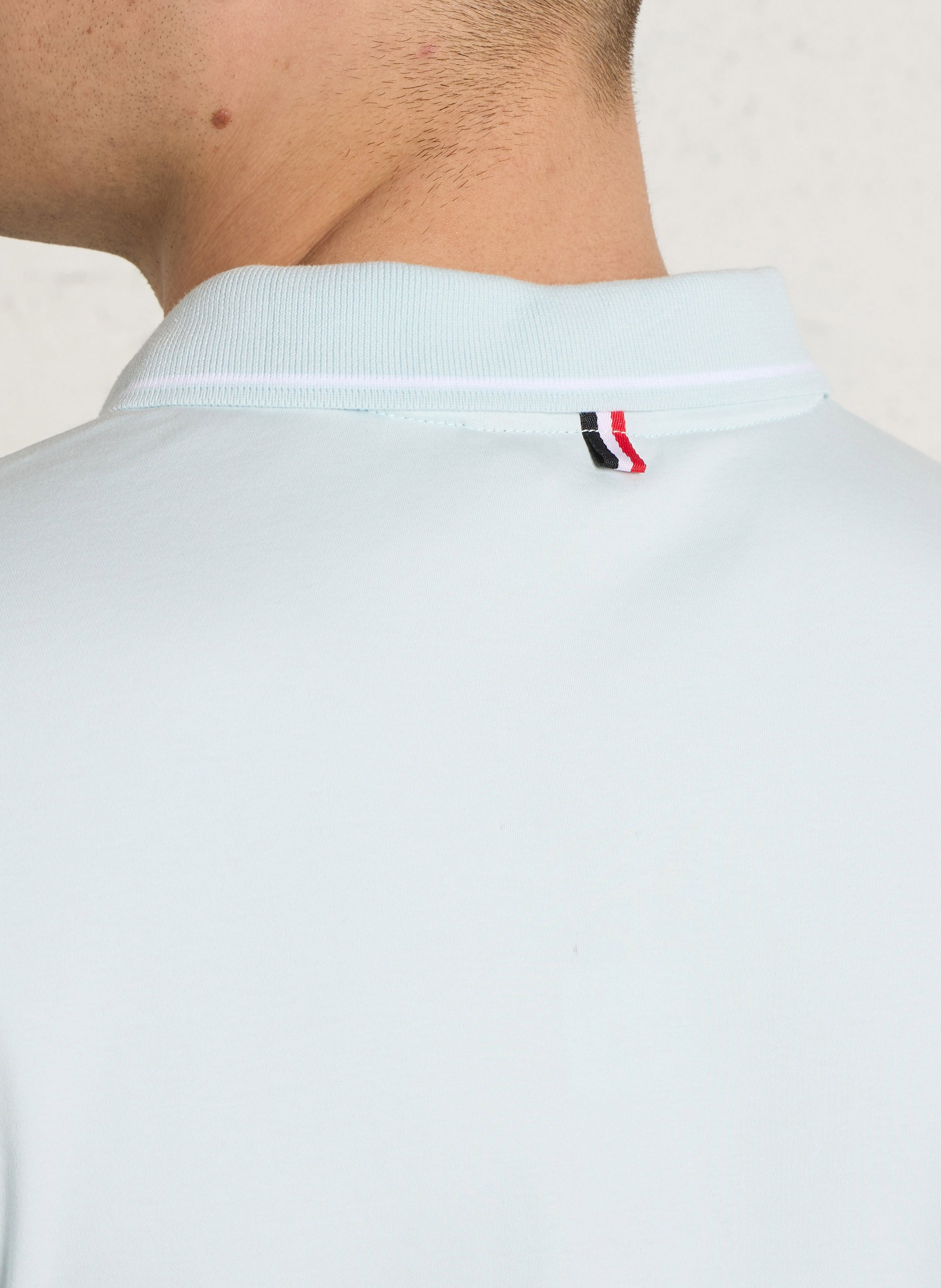 Polo droit manches courtes uni en coton LE TEMPS DES CERISES Bleu