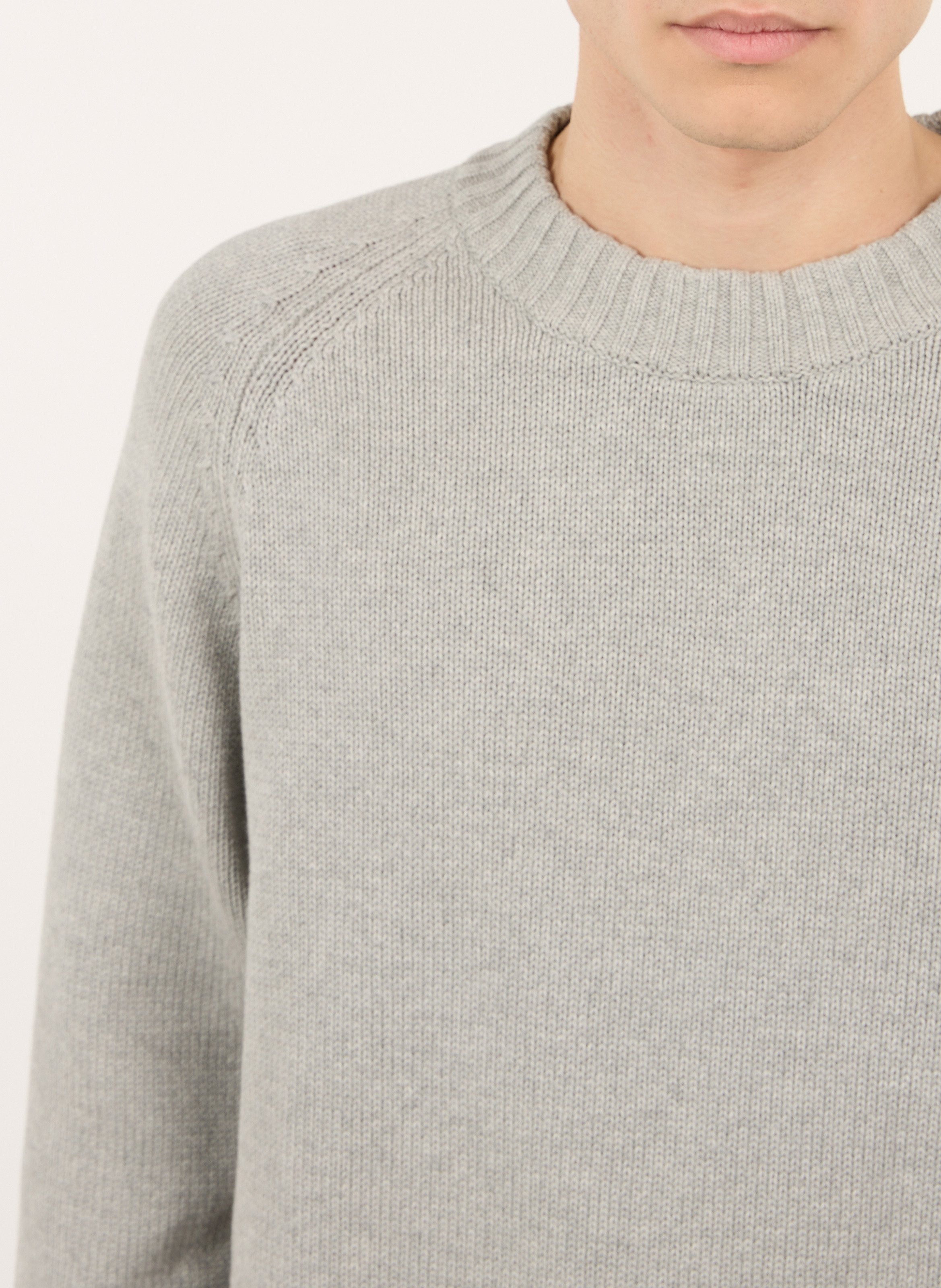 Pull droit col rond en coton SAISON 1865 Gris