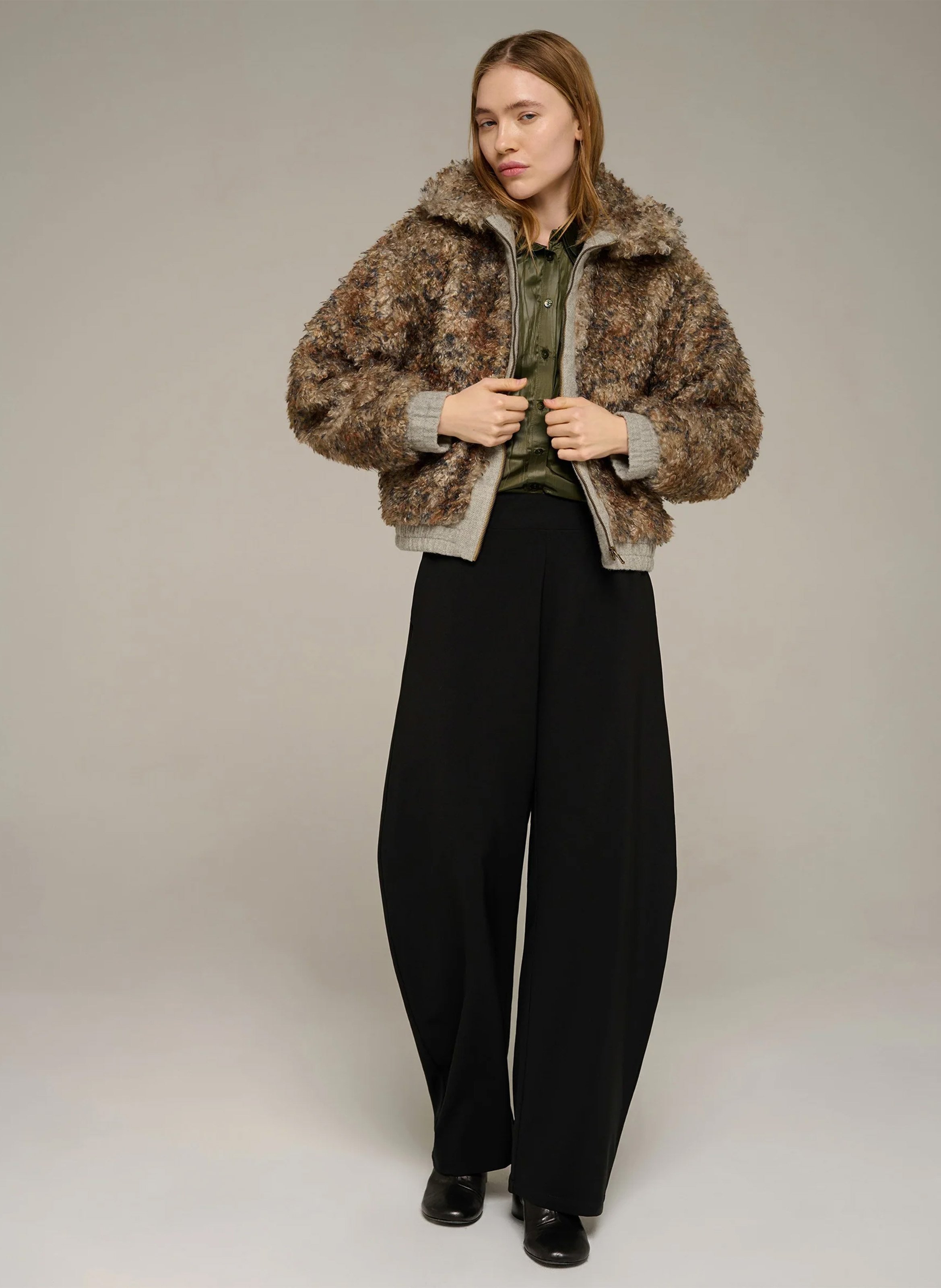 High-waisted barrel pants COTELAC Black