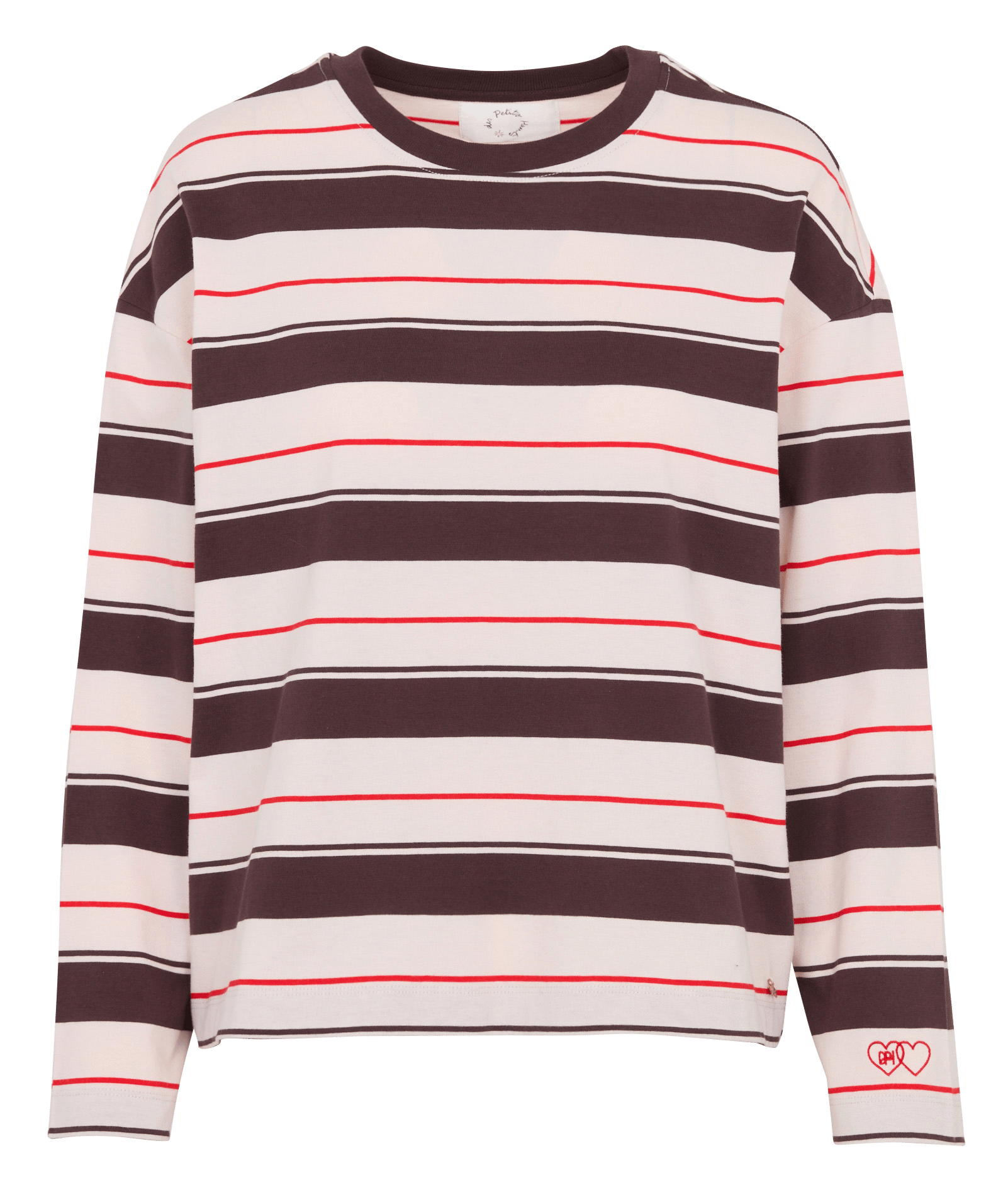 Tee-shirt oversize col rond en coton rayé DES PETITS HAUTS Multicolore