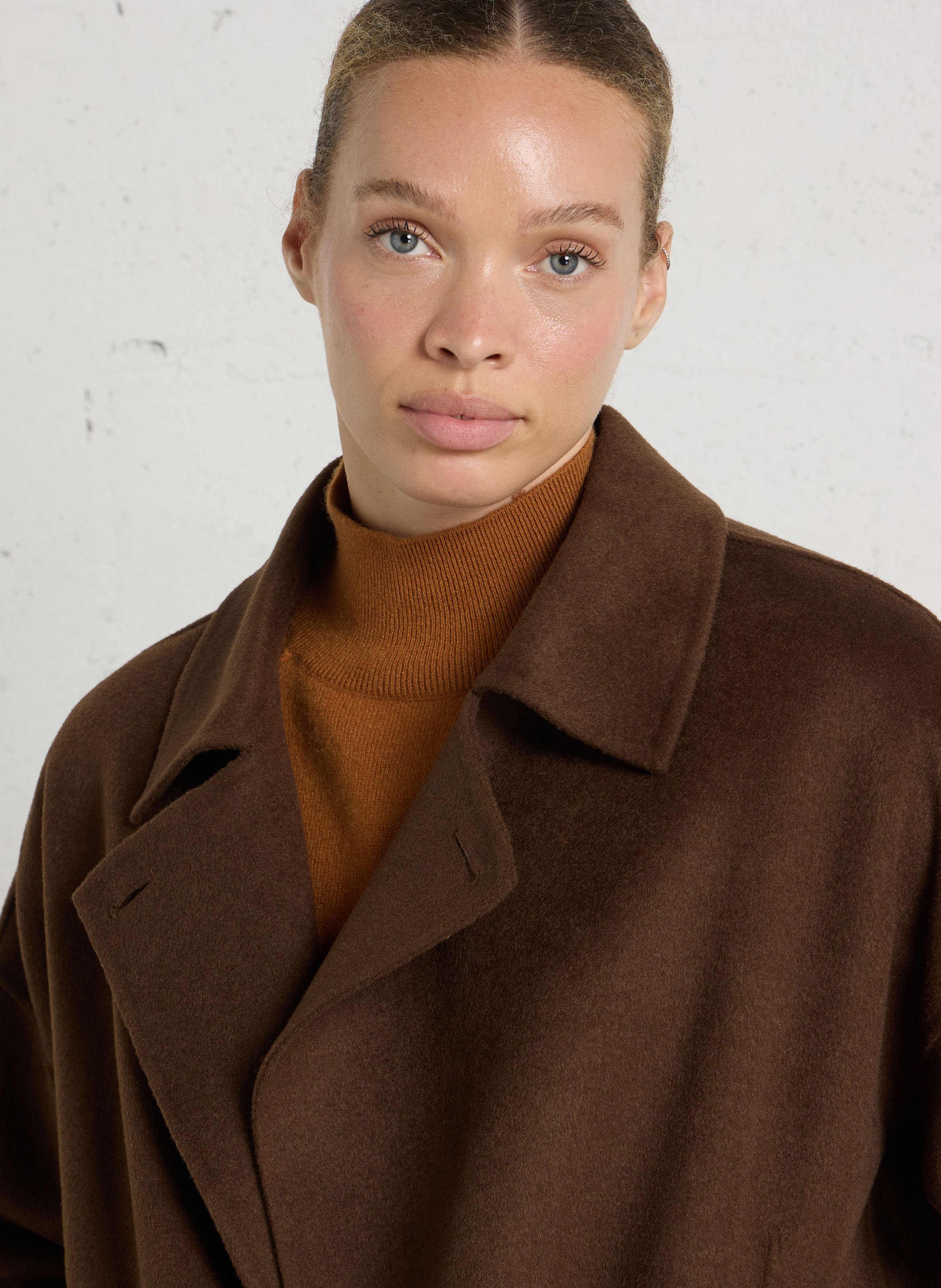 Blouson ample en laine mélangée MAISON 123 Marron
