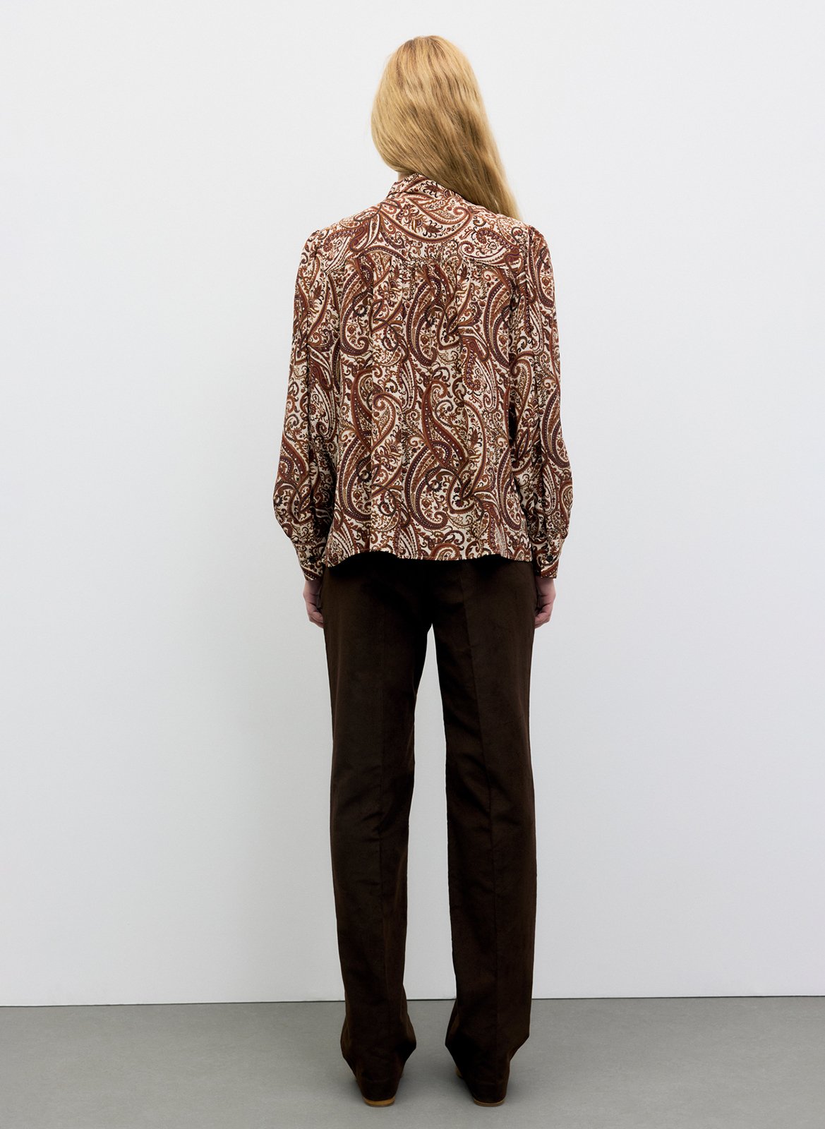 Chemise droite col lavallière GERARD DAREL Marron