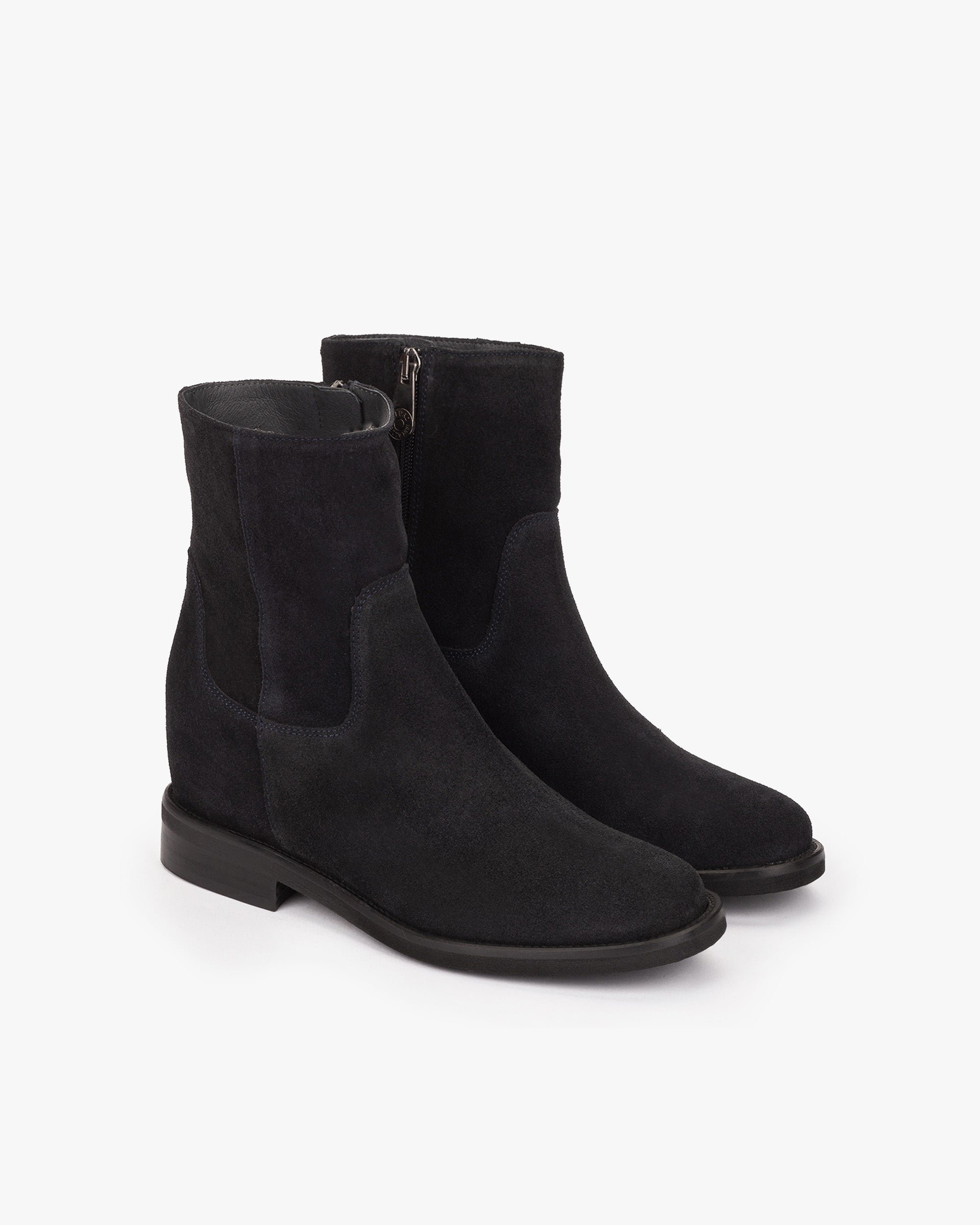 Navy blue suede ankle boots. PEDRO MIRALLES Blue