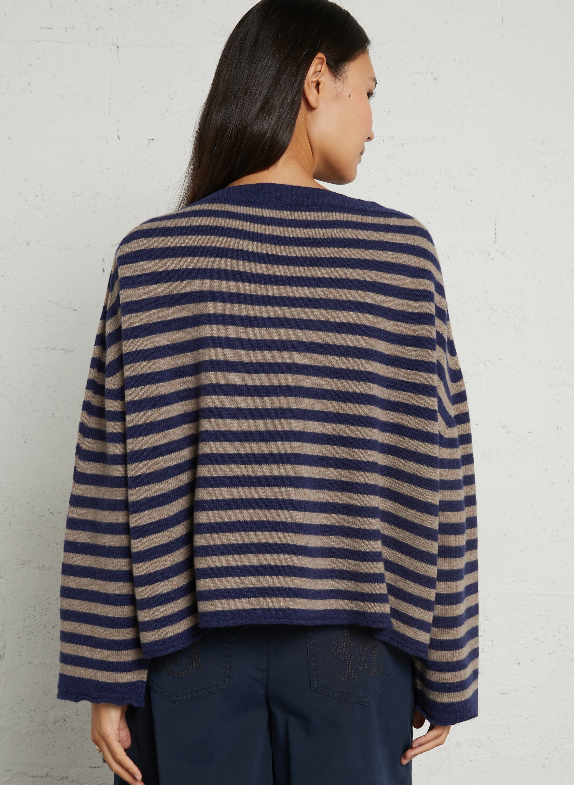 Loose-fit round-neck wool jumper HOD PARIS Blue