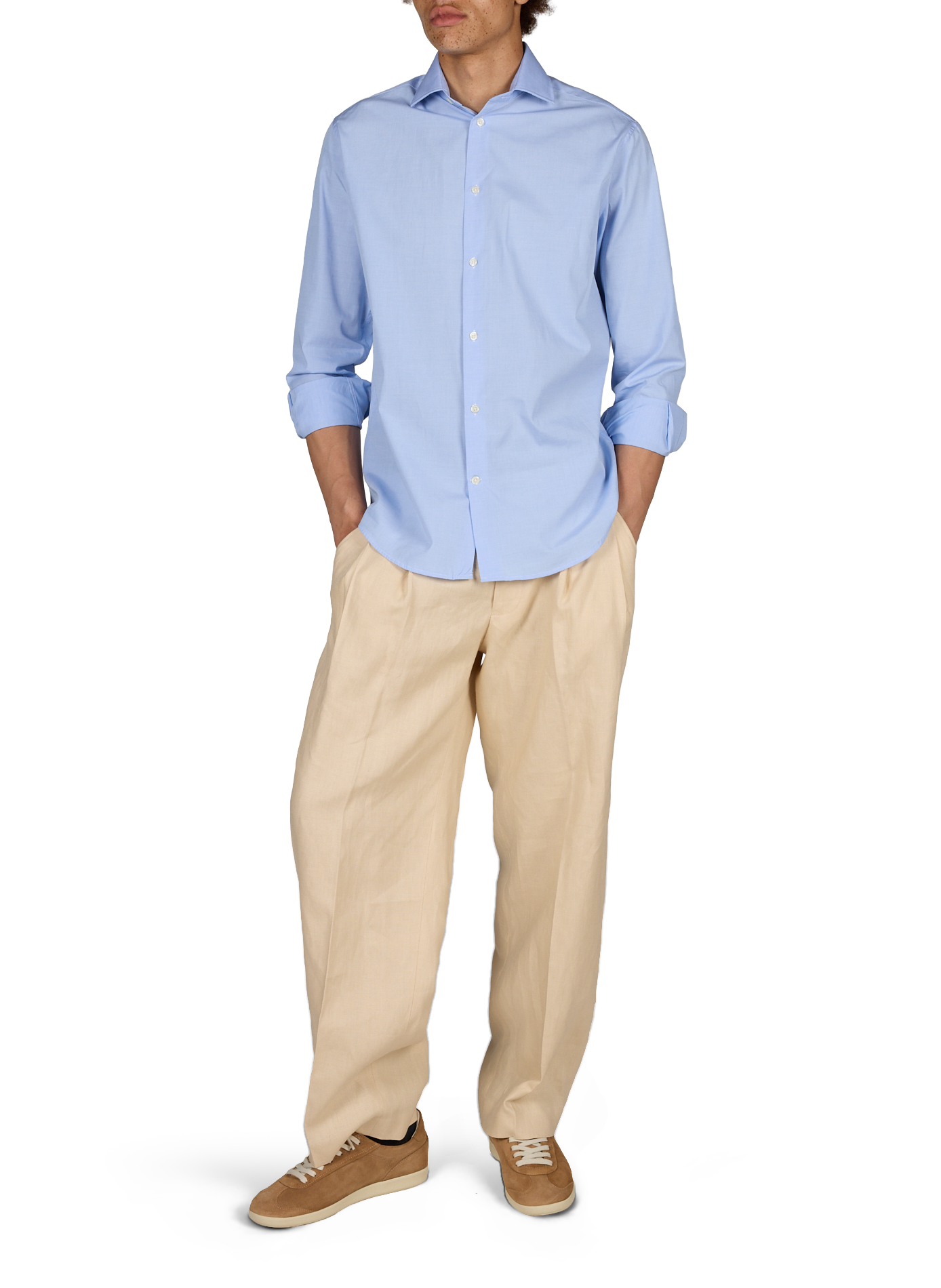 Straight-fit loti cotton shirt loti-d AU PRINTEMPS PARIS Blue