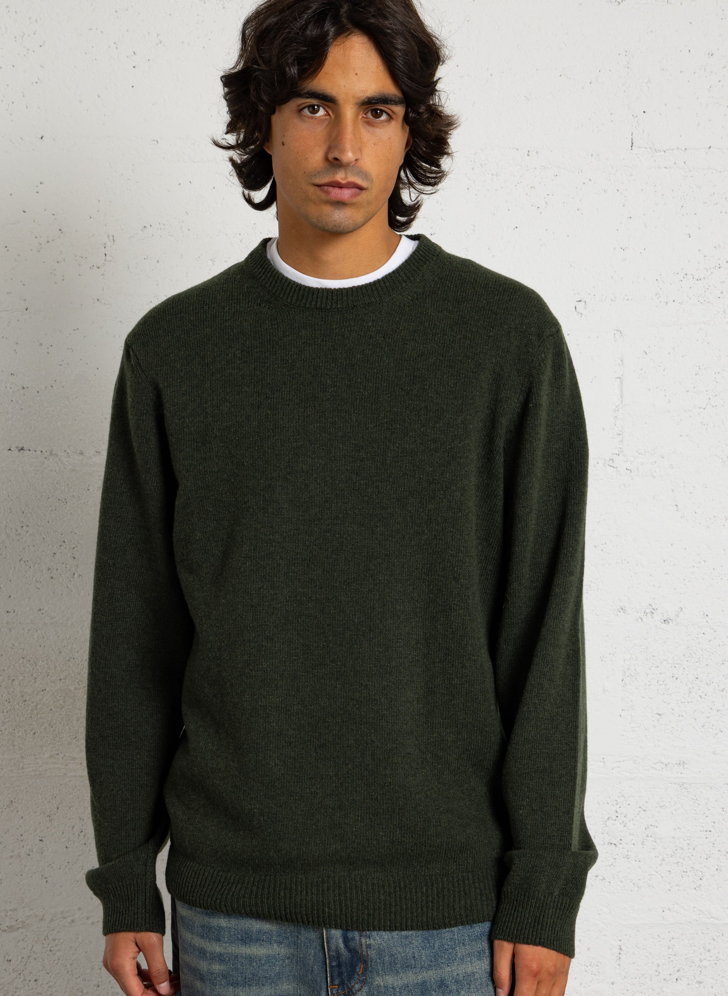 Pull col rond en laine mélangée CASUAL FRIDAY Beige