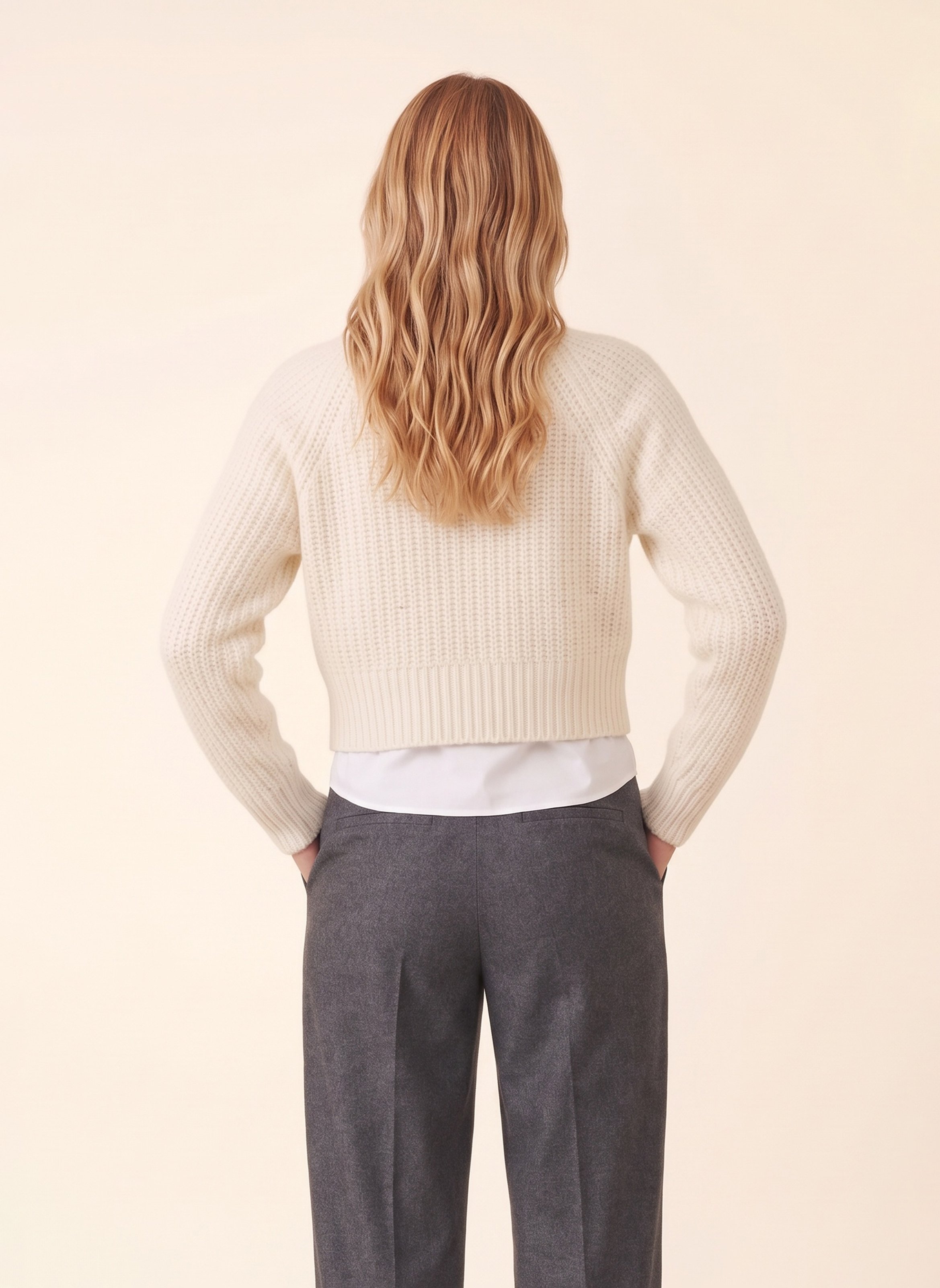 Straight-fit sequinned crew-neck sweater KOOKAI White