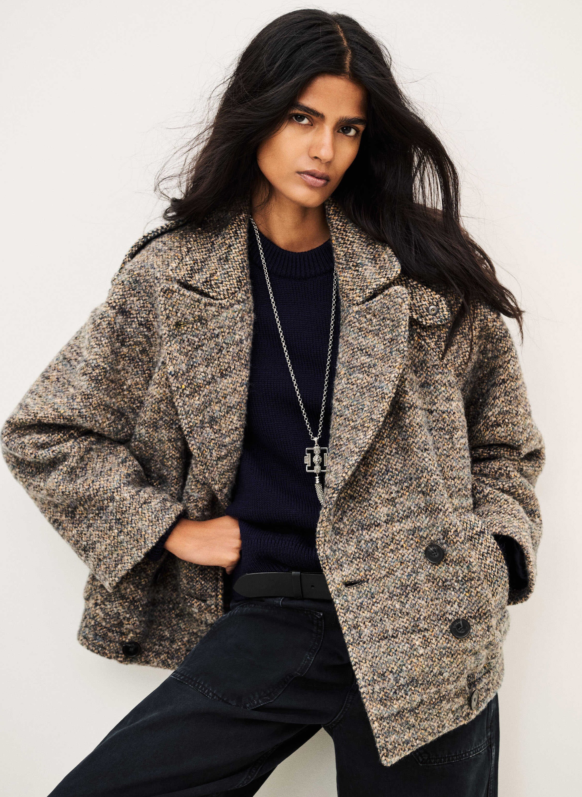 Manteau ample en laine mélangée BA&SH Multicolore