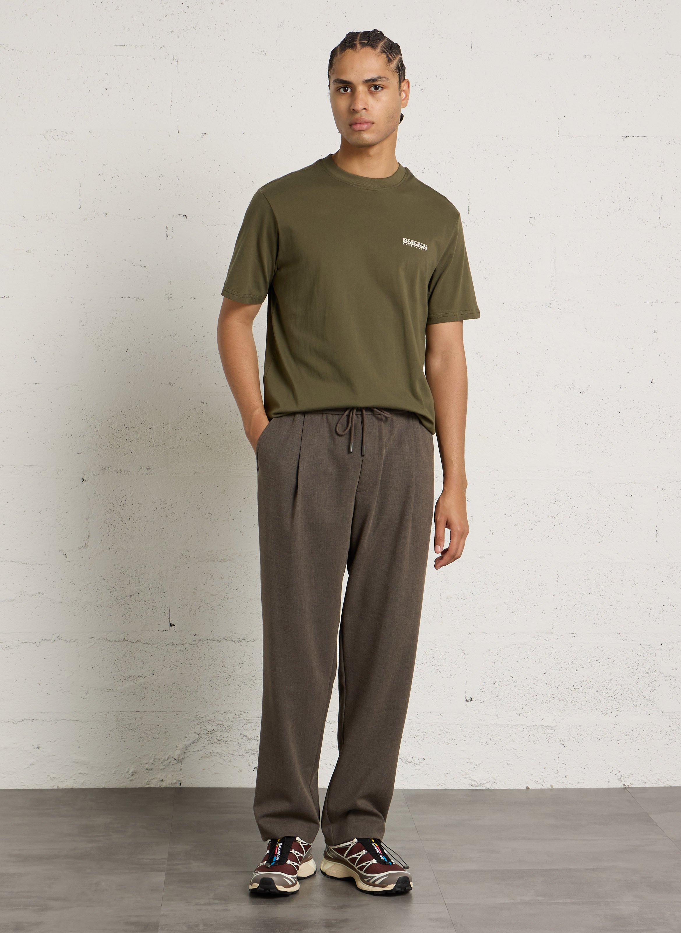 Pantalon à pinces droit IKKS Marron