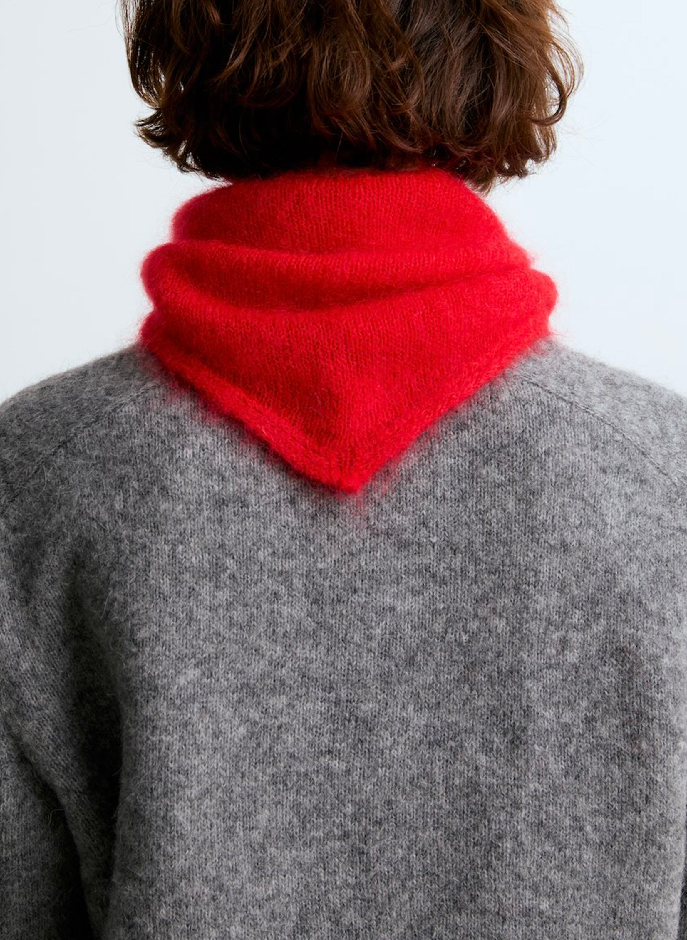 Echarpe triangle en mohair mélangé SURPRISE Rouge