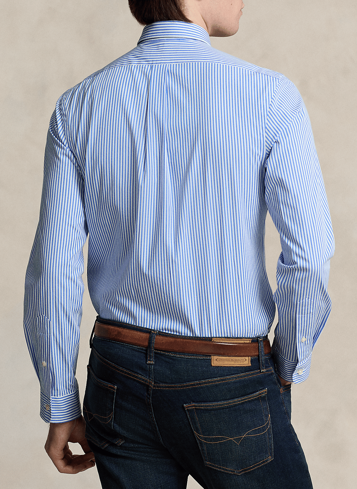 Chemise col américain slim-fit en coton stretch POLO RALPH LAUREN Bleu