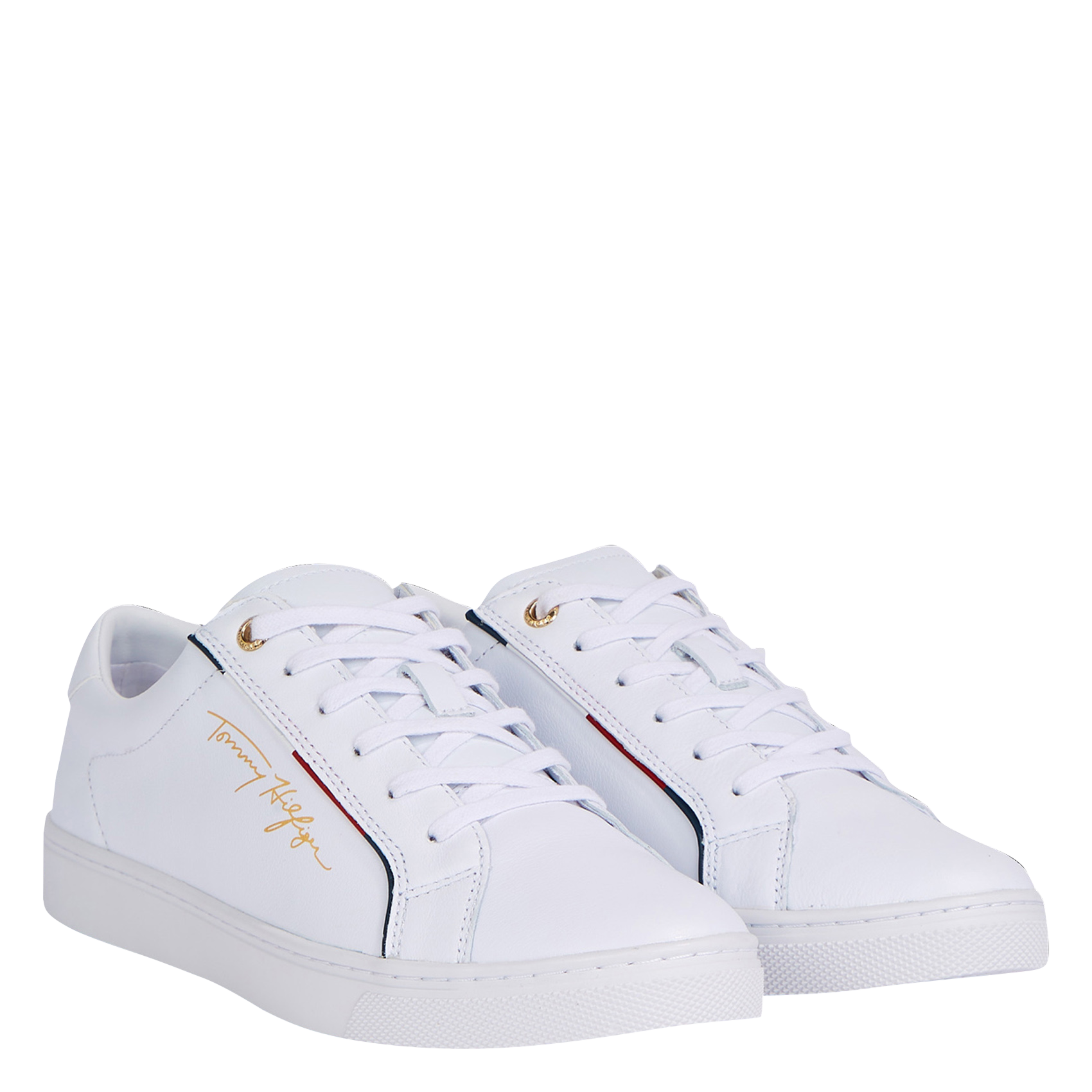 Low-top leather sneakers TOMMY HILFIGER White