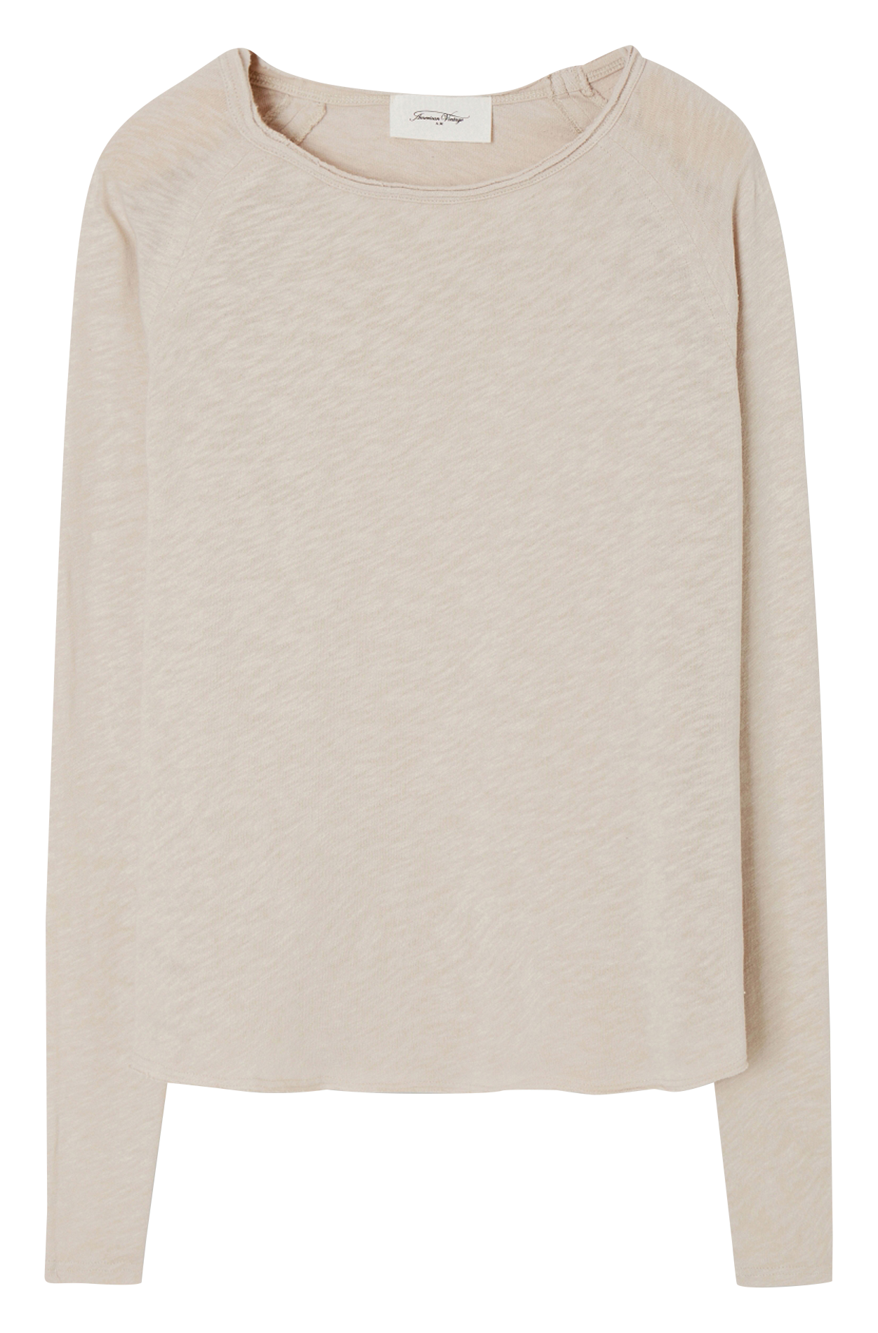 Boat-neck cotton T-shirt AMERICAN VINTAGE Beige