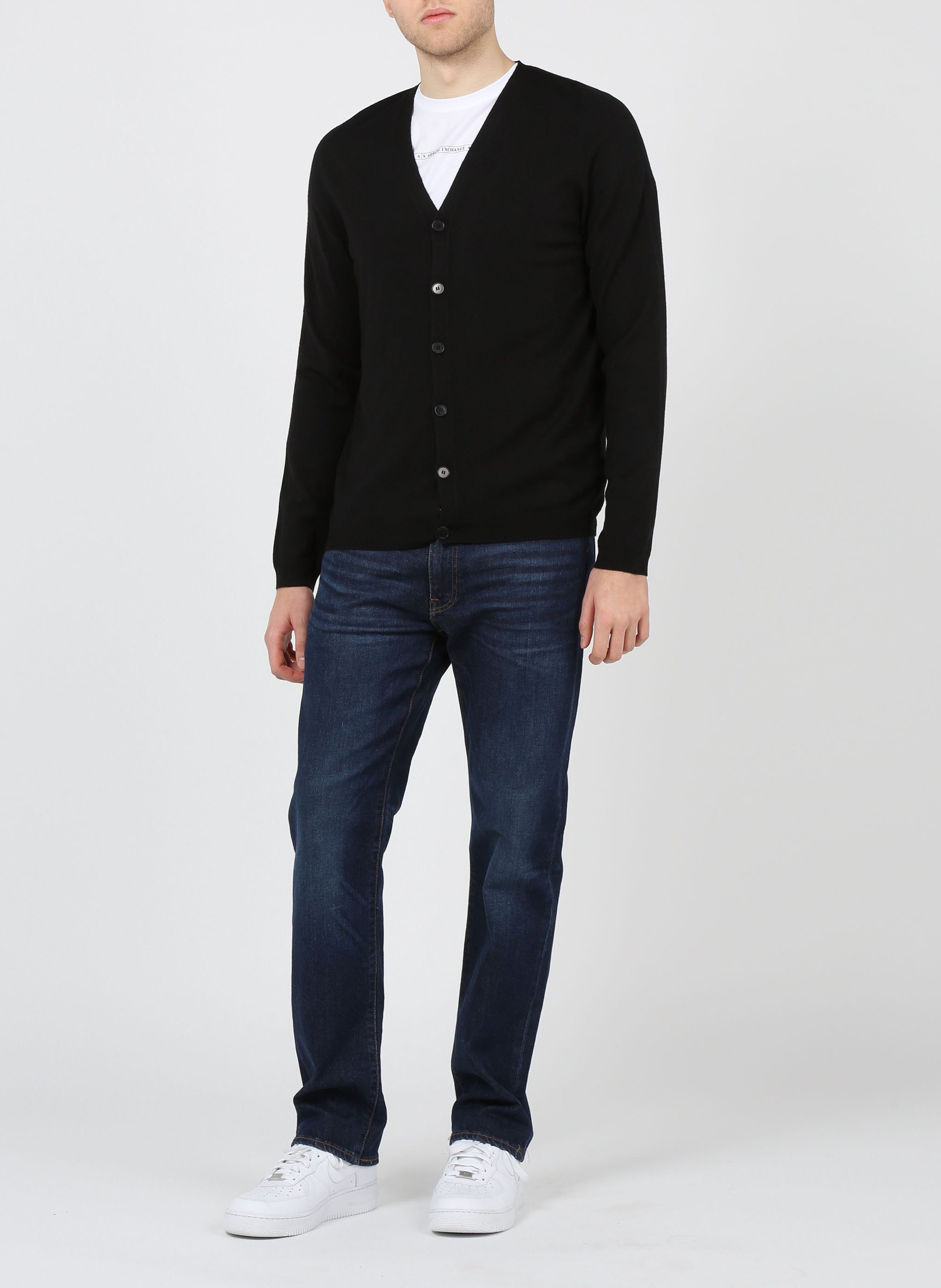 V-neck wool cardigan AU PRINTEMPS PARIS Black