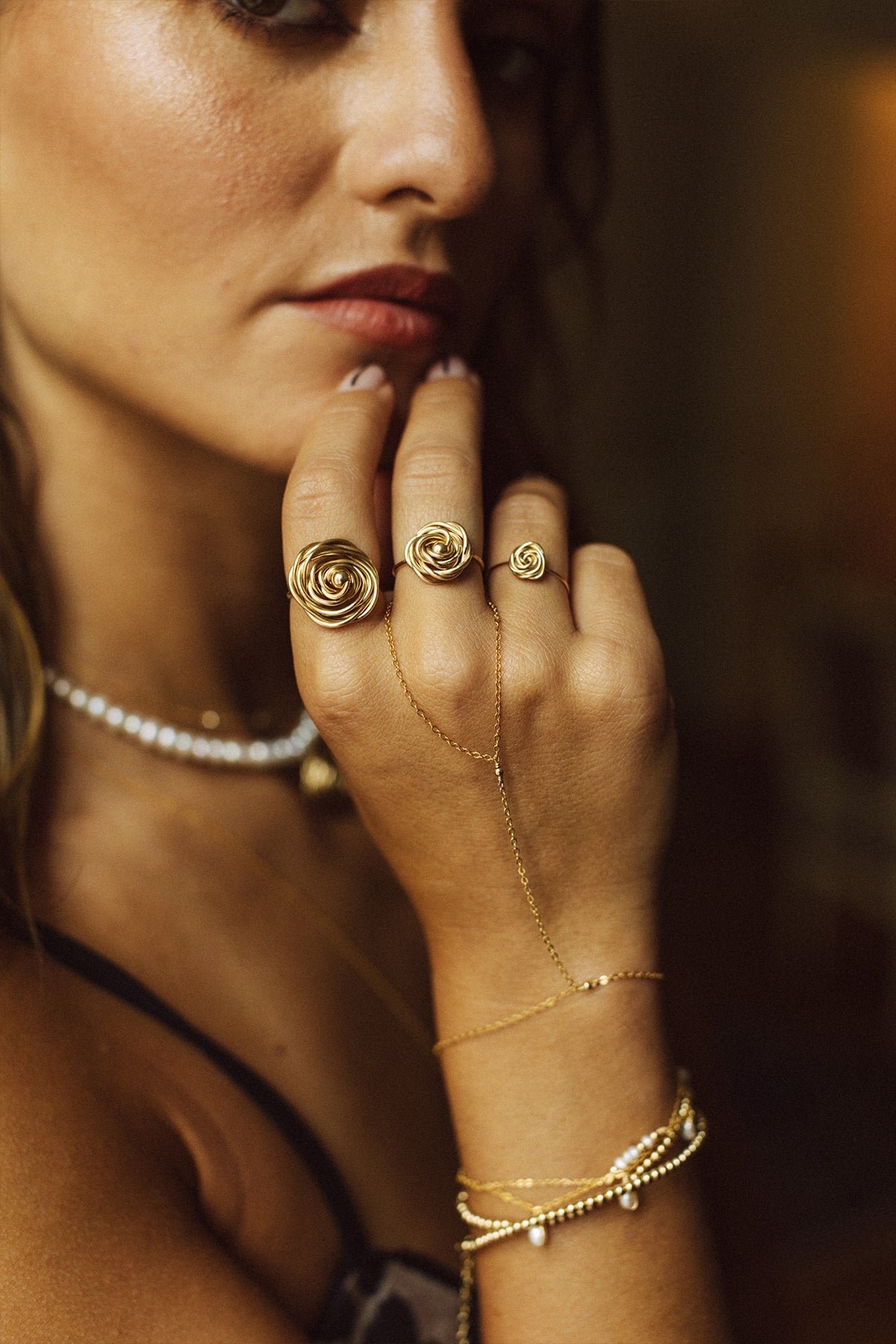 Maxi ring rosa - gold YAY Golden