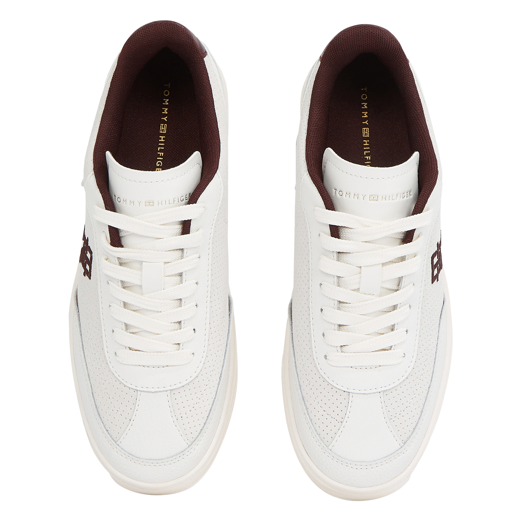 Baskets basses en cuir mélangé TOMMY HILFIGER Blanc