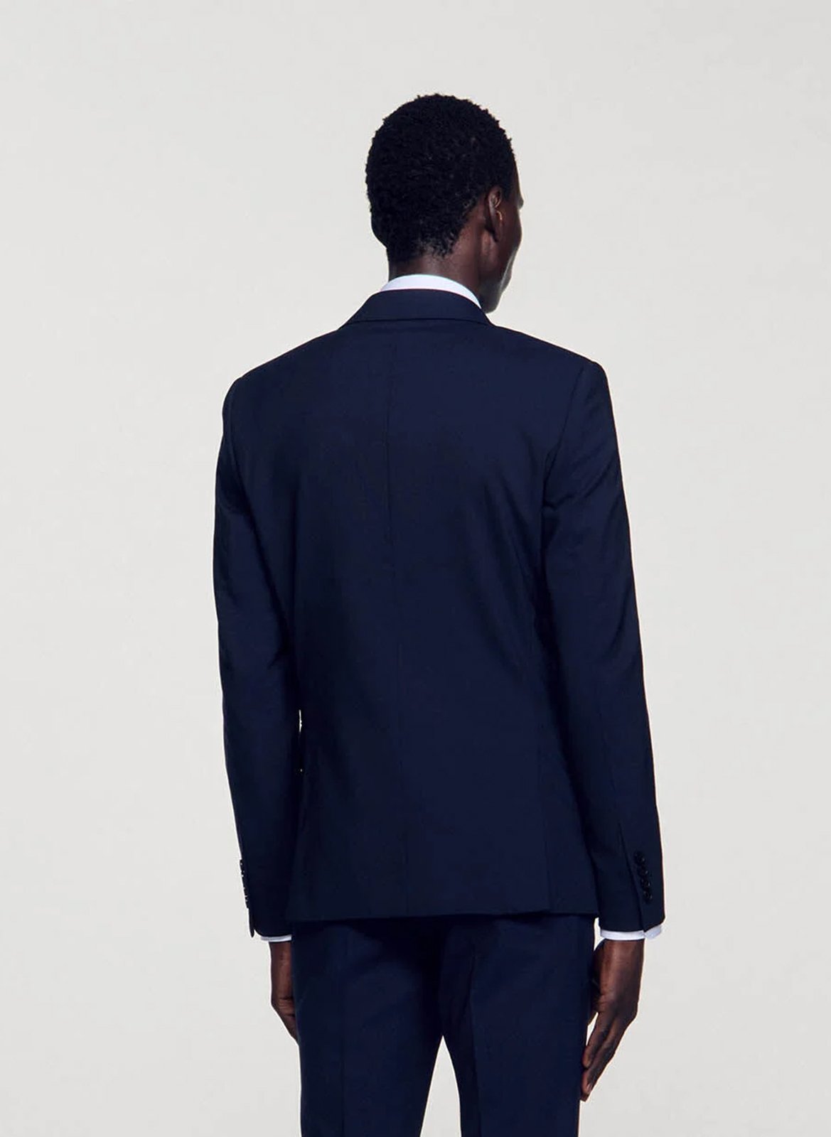 Wool jacket with tailored collar SANDRO Blue